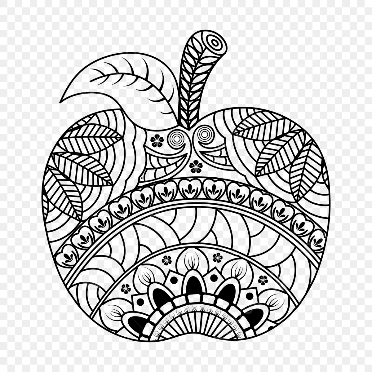 Apple Coloring Pages For Adults Apple Drawing Ring Drawing Color Drawing PNG And Vector With Transparent Background For Free Download