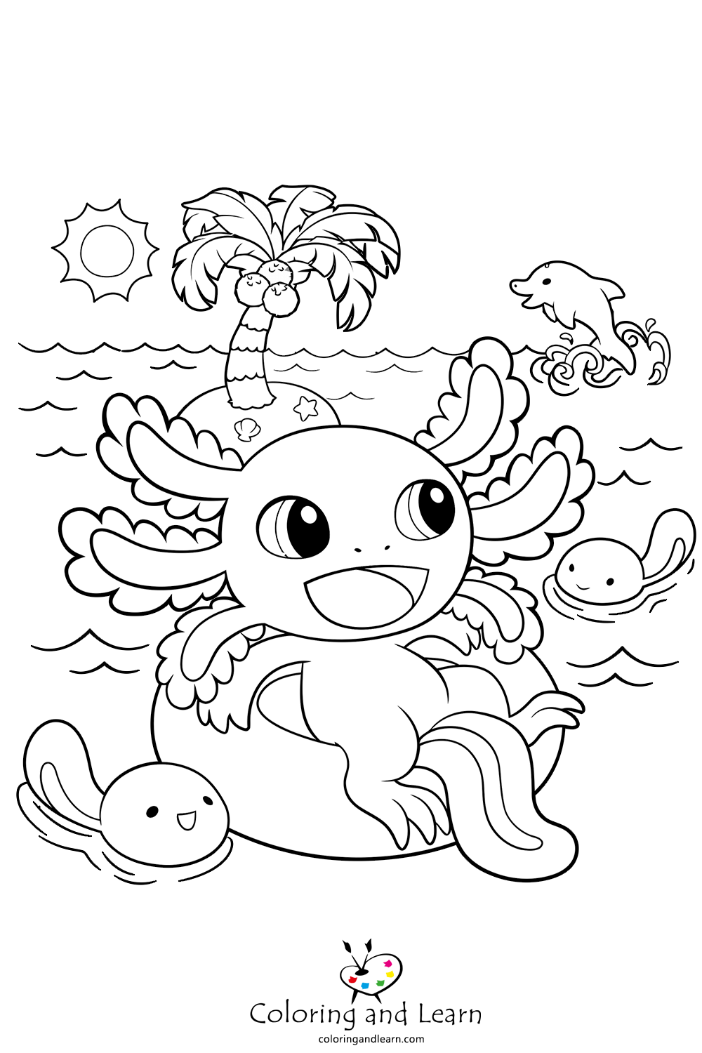 Axolotl Coloring Page Free