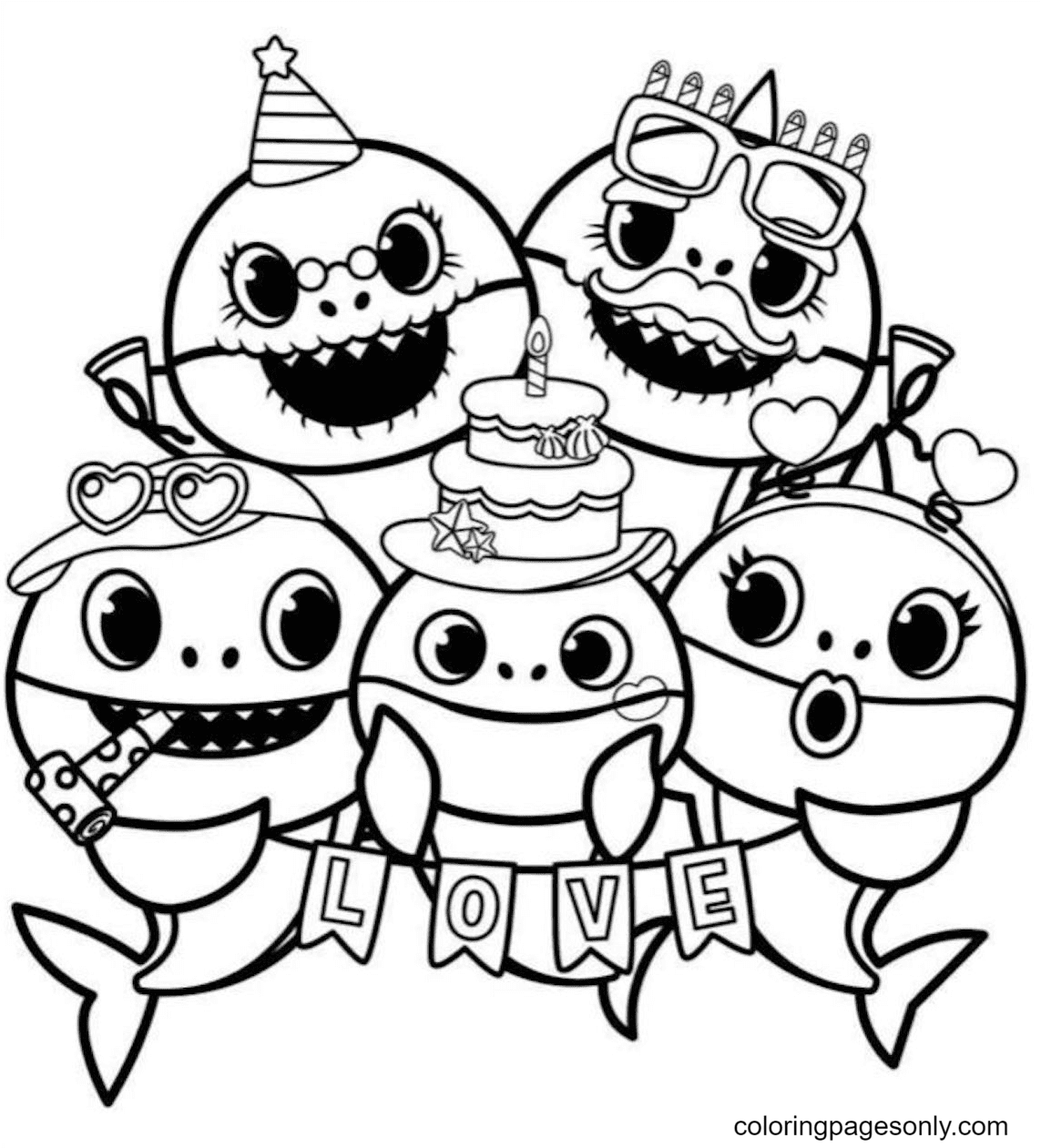 Baby Shark Coloring Pages Printable For Free Download