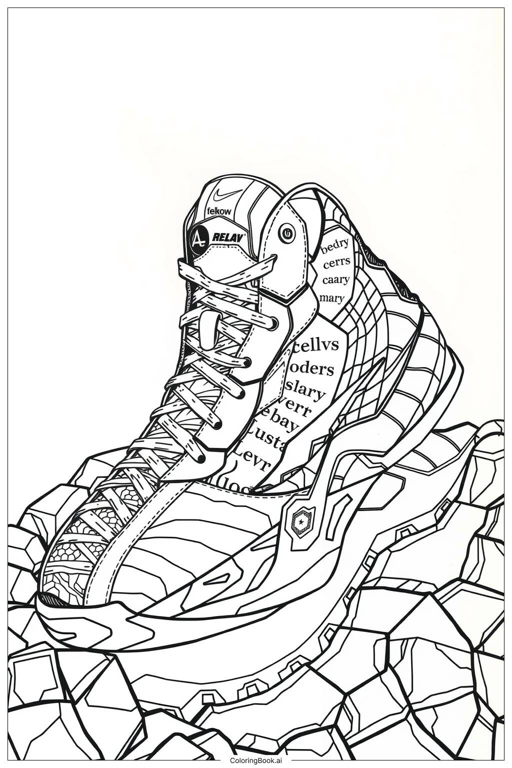 Basketball Shoes Design Coloring Page Free PDFu0026PNG Printable 