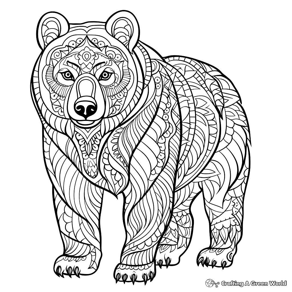 Bear For Adults Coloring Pages Free U0026 Printable 