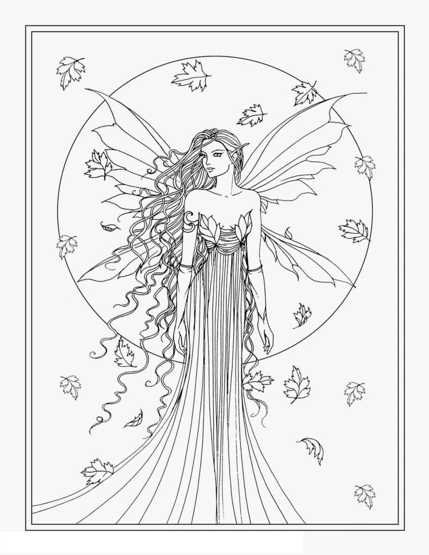 Beautiful Fairy Coloring Page Download Print Or Color Online For Free