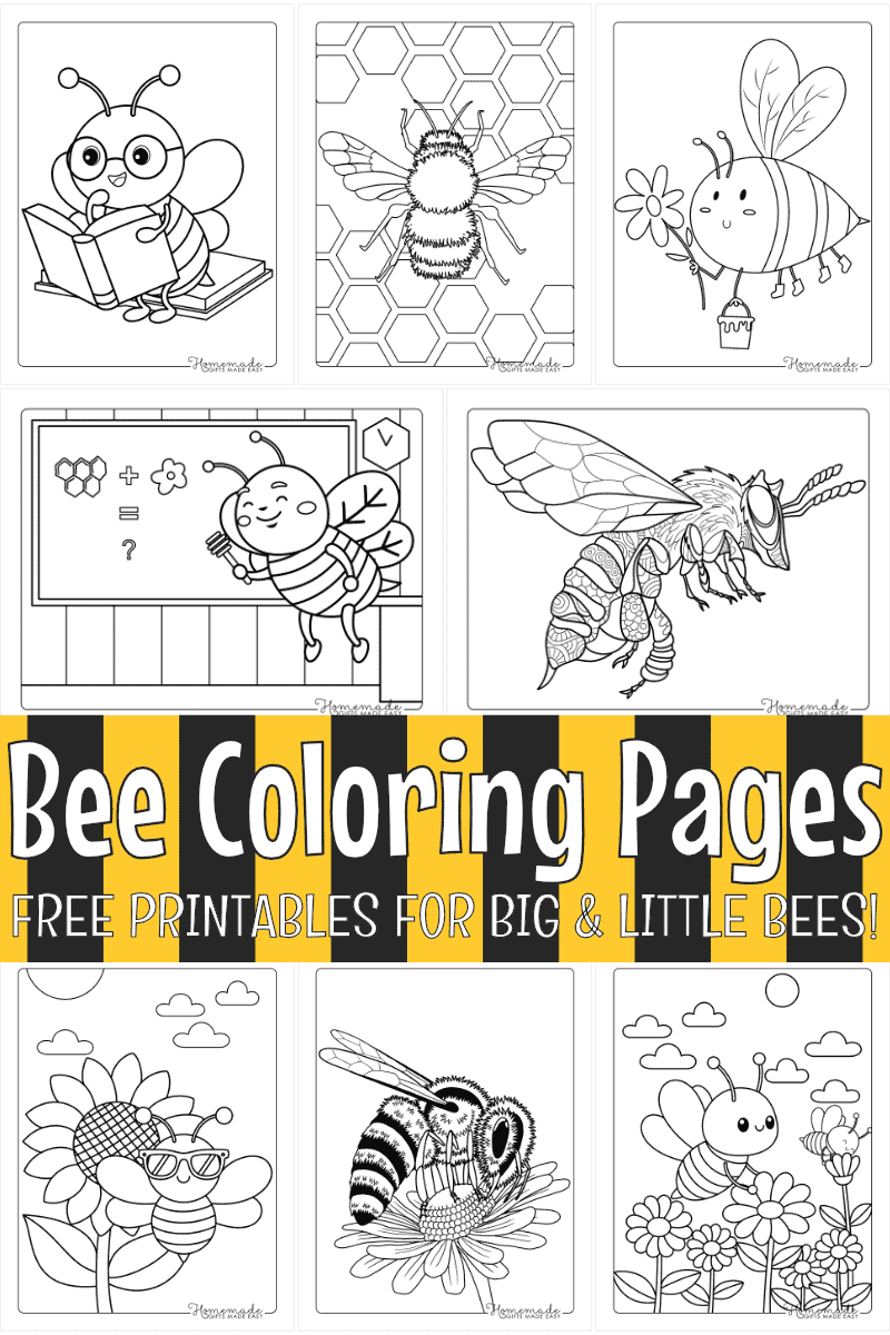 Printable Bee Coloring Pages