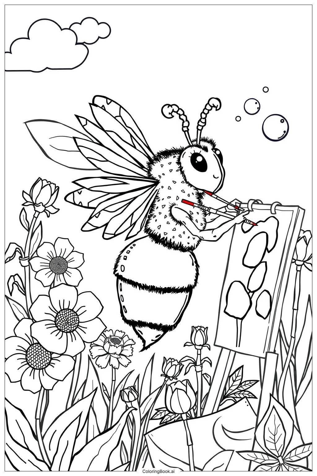 Bee Coloring Page Printable