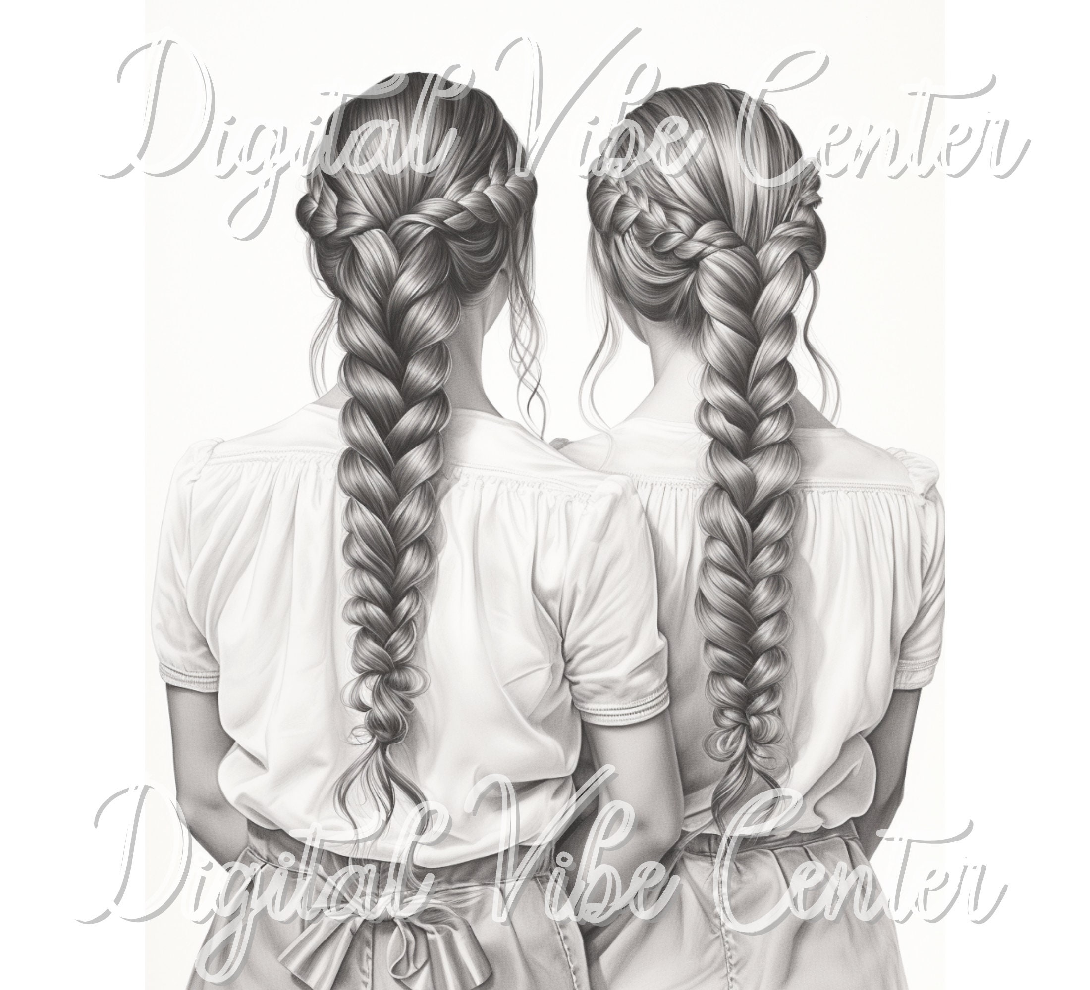 Best Friend Coloring Page Girls Coloring Book Braided Hair Inspiration Kids Coloring Pages Best Friend Gift Girl Illustration Etsy