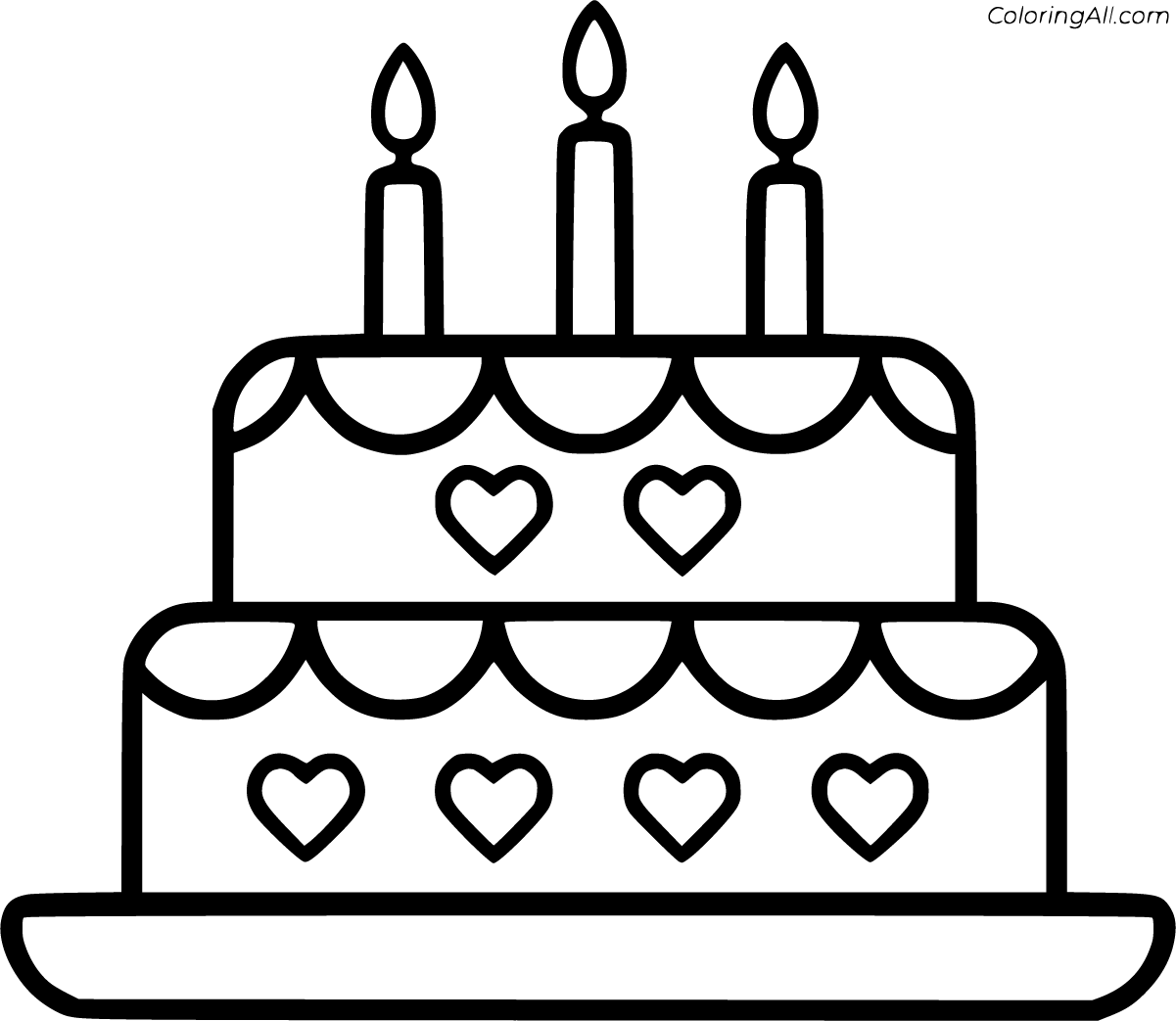 Birthday Cake Coloring Pages 63 Free Printables ColoringAll