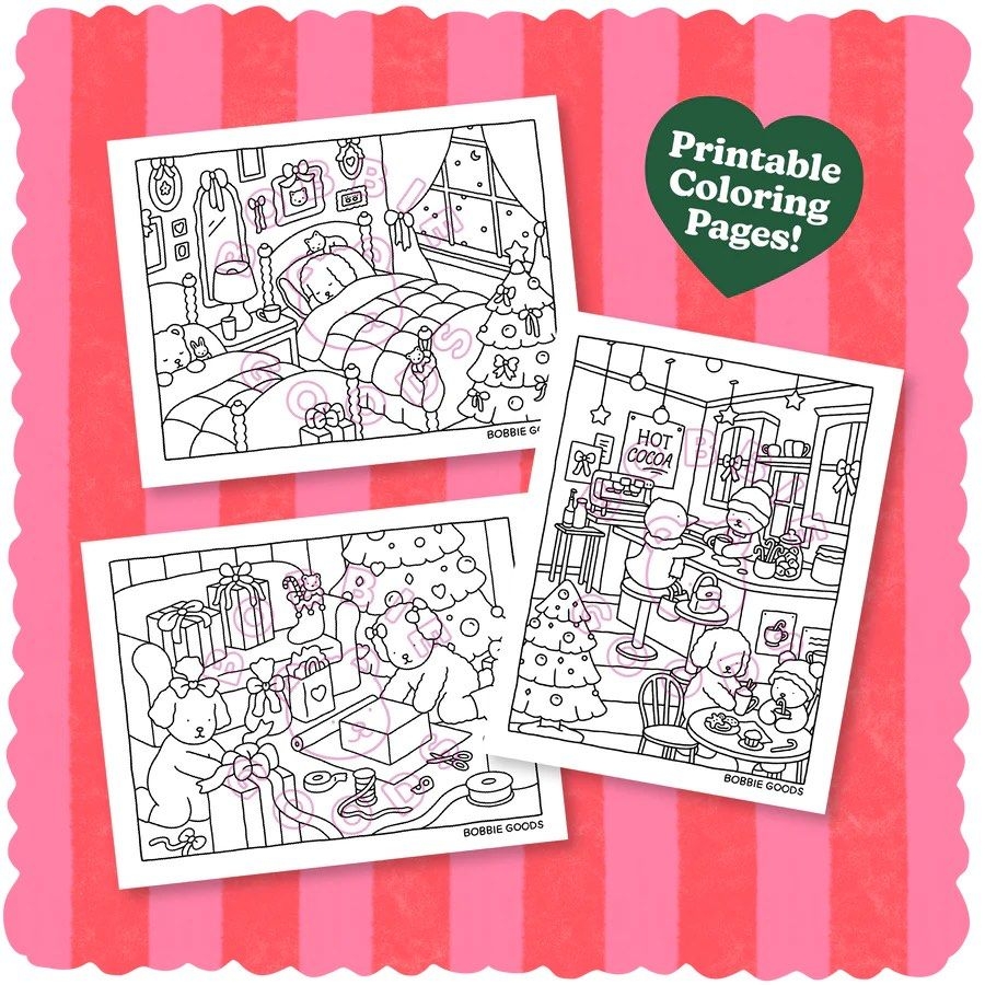 Bobbiegoods December Christmas Colouring Pages Digital Downloads Bobbie Goods Coloring Hobbies U0026 Toys Stationery U0026 Craft Art U0026 Prints On Carousell