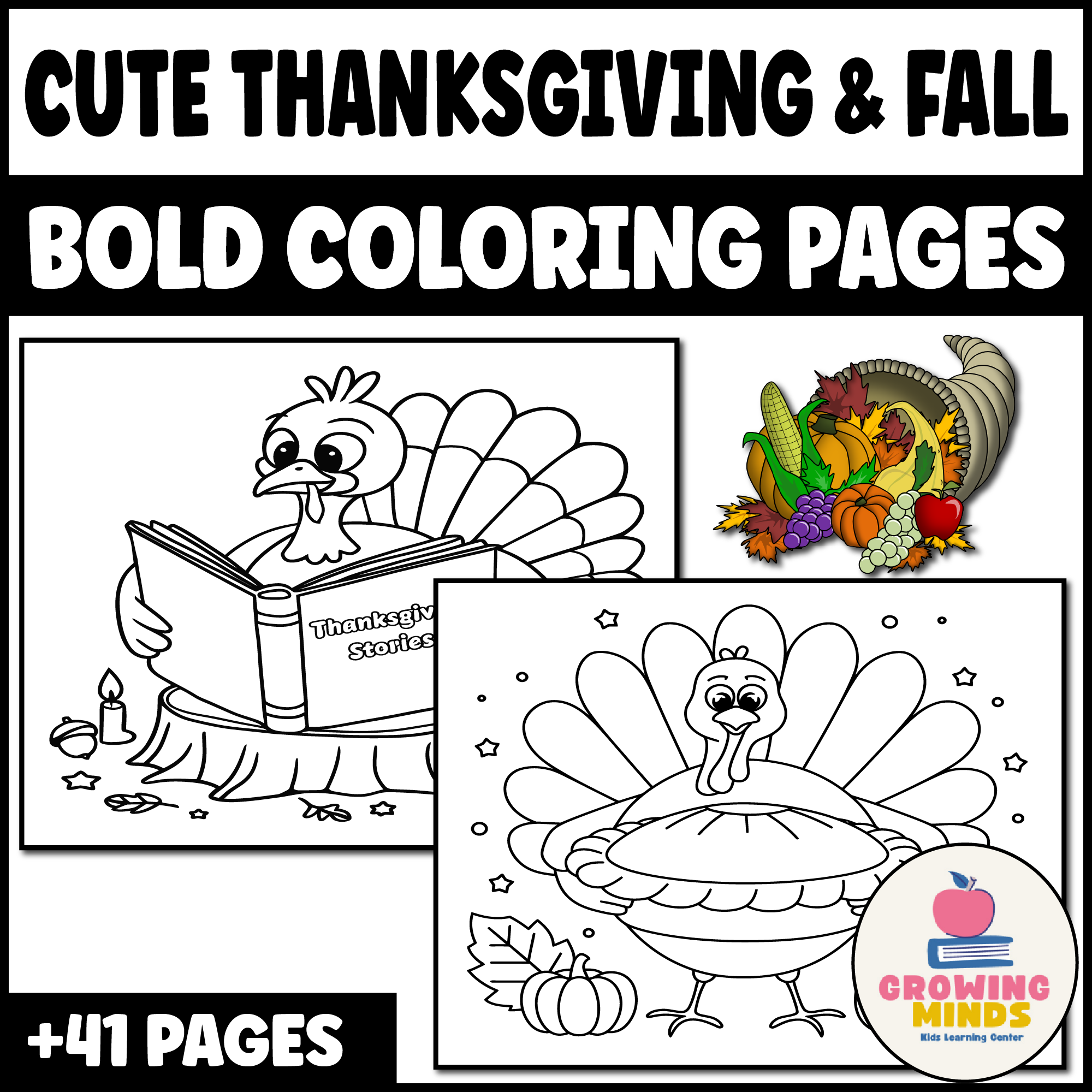 Bold And Cute Fall U0026 Thanksgiving Coloring Pages Coloring Sheet 