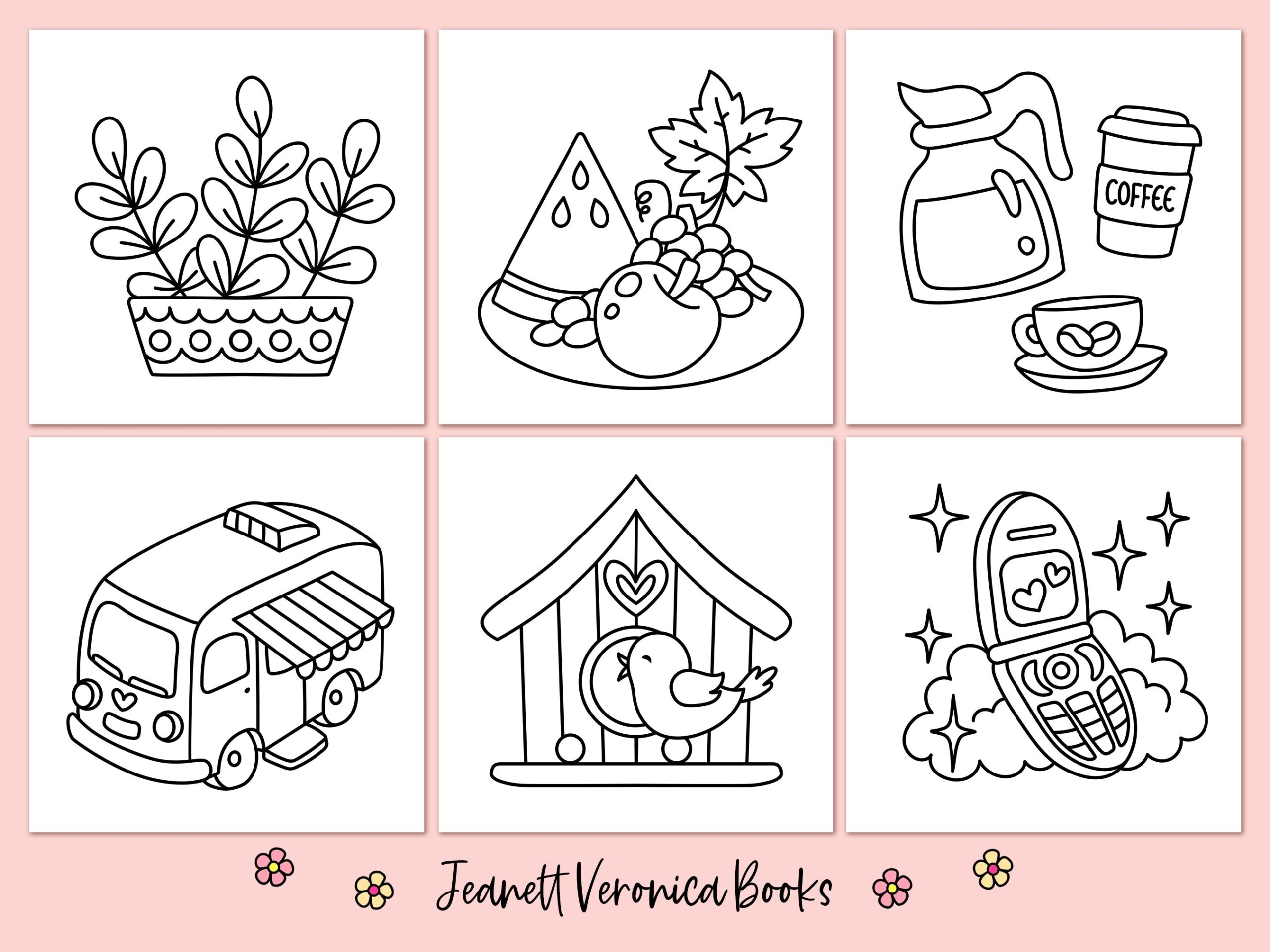 Bold U0026 Easy Coloring Pages Set Three 10 Pages Instant Download PDF Etsy