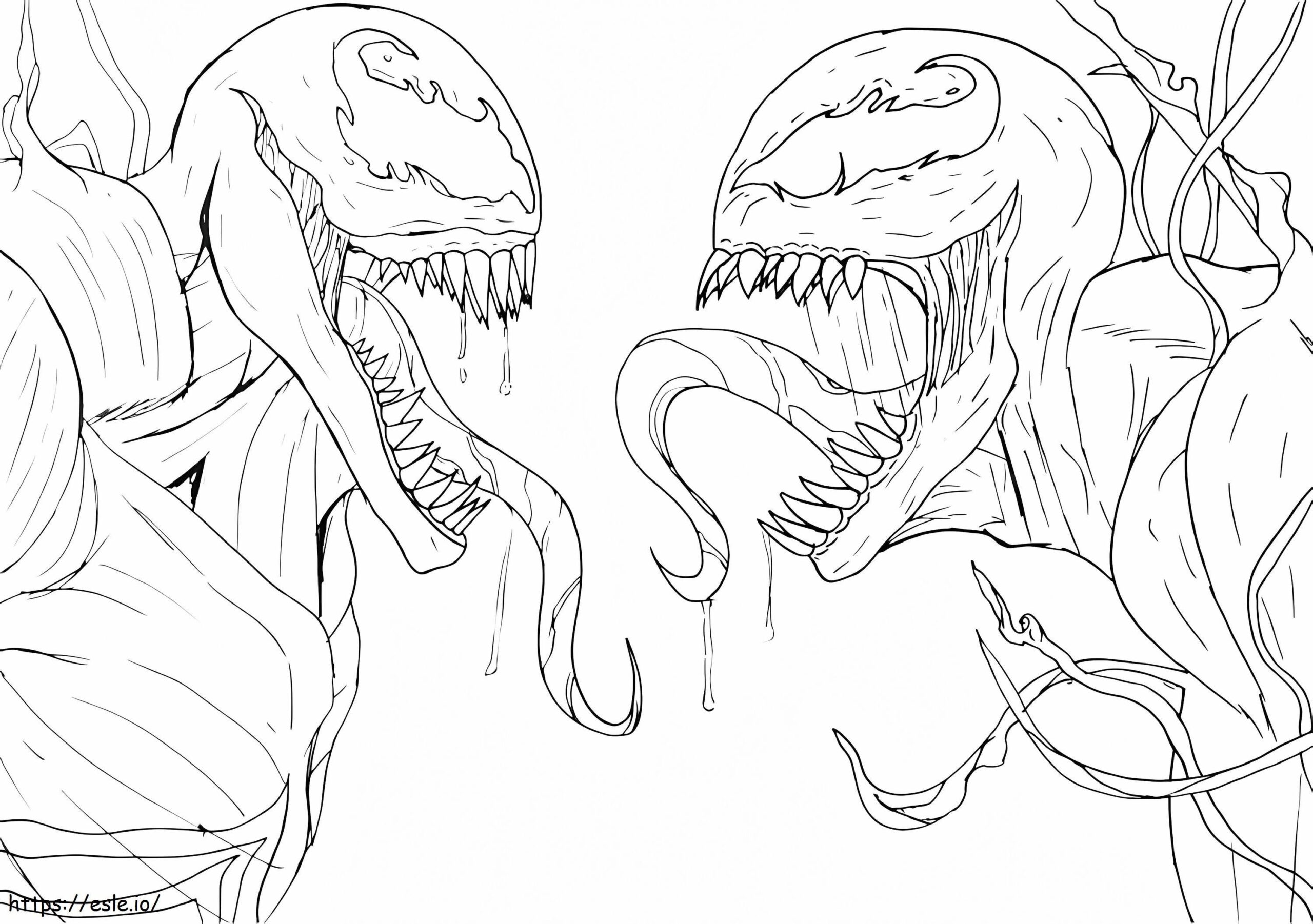 Carnage Vs Venom Coloring Page