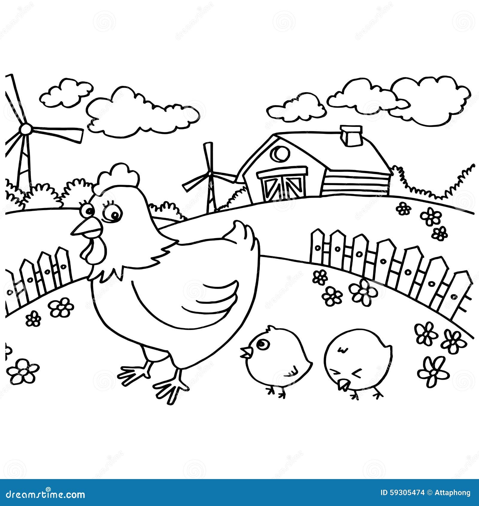 Chicken Coloring Pages Stock Illustrations 440 Chicken Coloring 