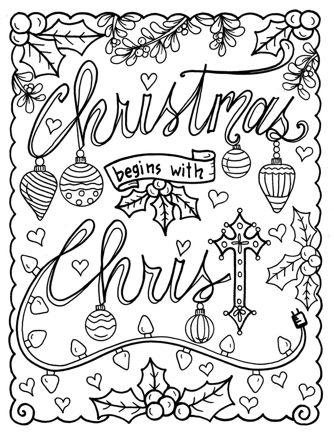 Christian Coloring Age Christmas Coloring Page Color Book 