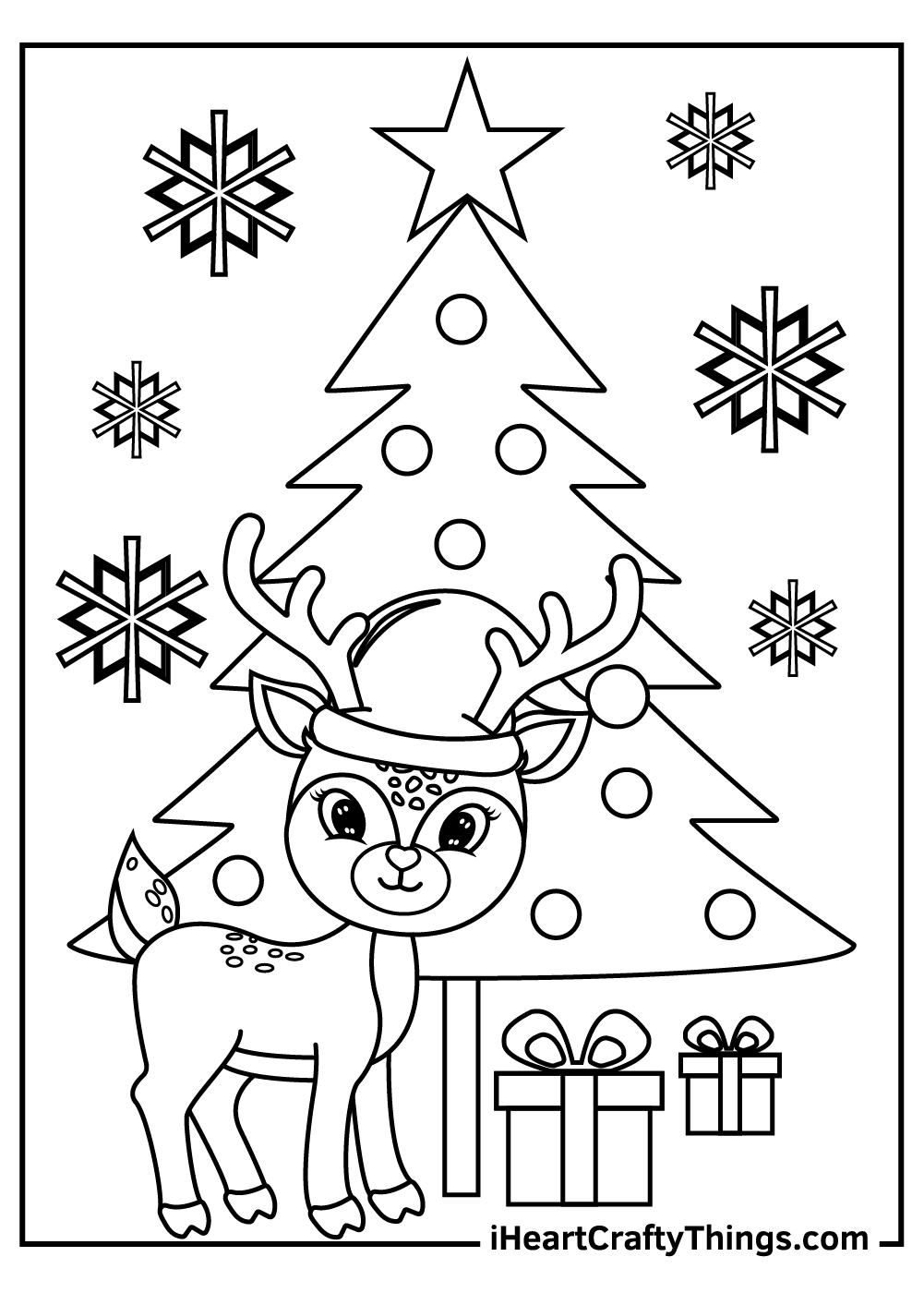 Christmas Reindeers Coloring Pages 100 Free Printables Worksheets Library