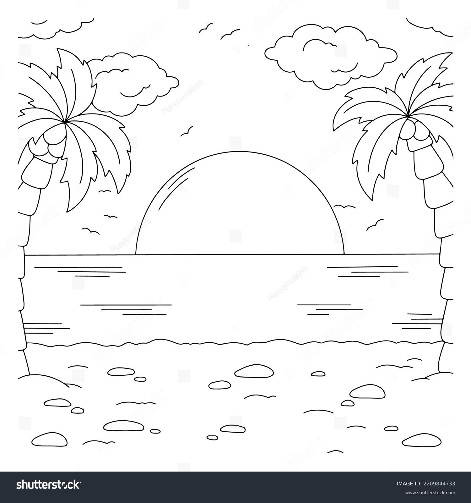 Free Coloring Pages Of Beaches