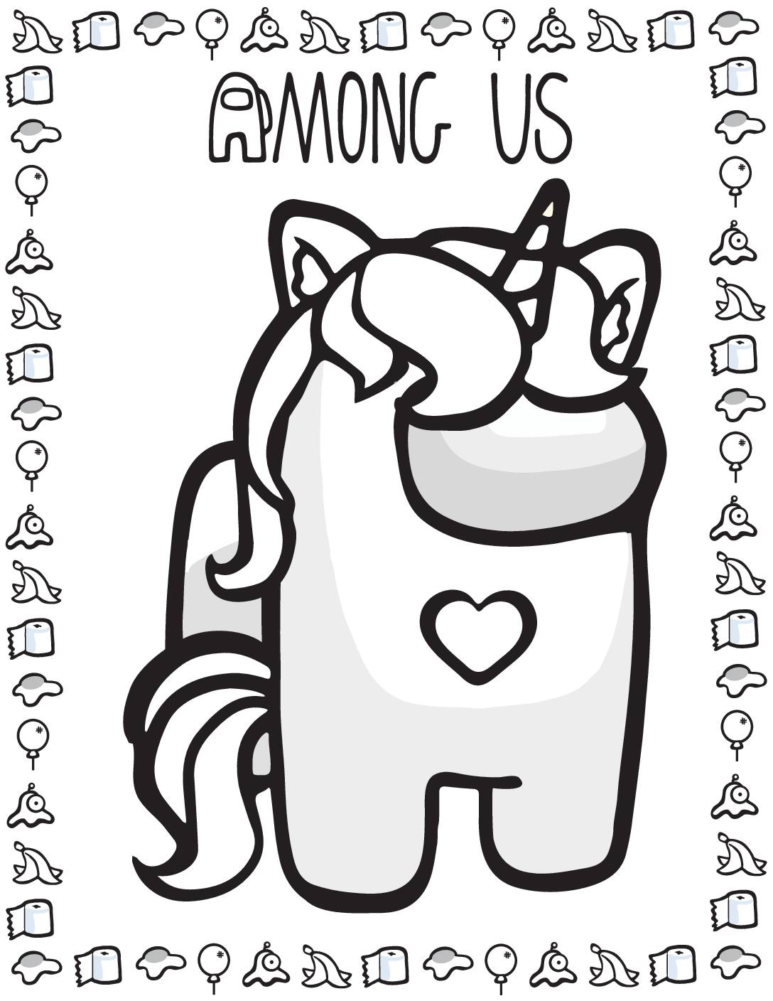 Among Us Coloring Pages Free