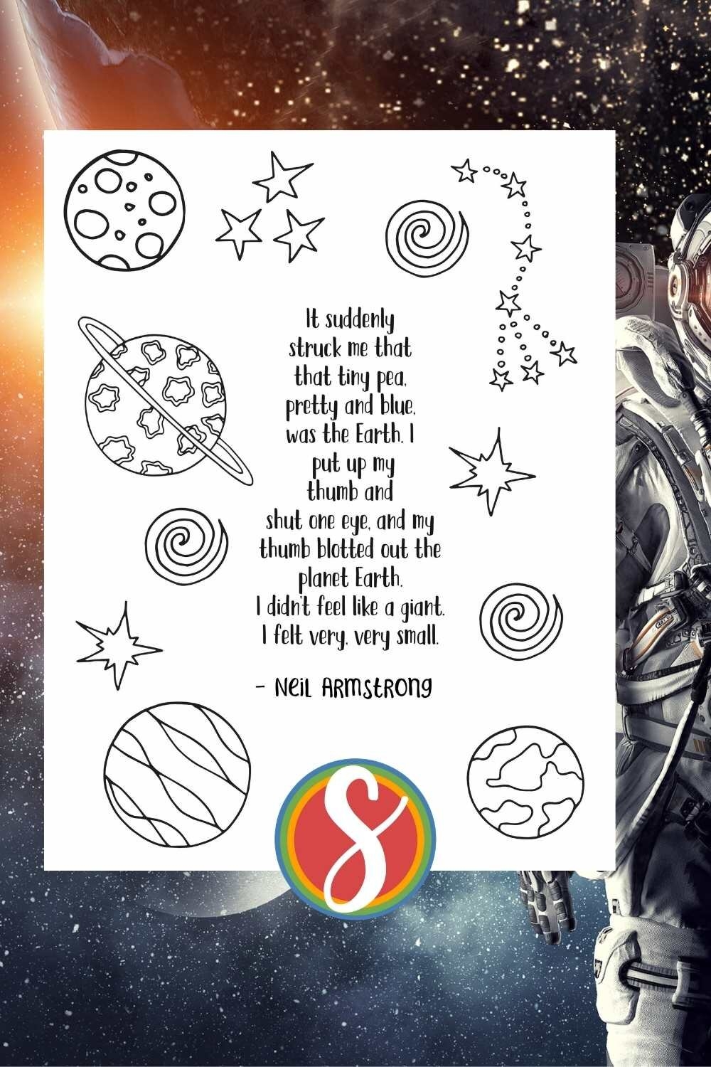 Coloring Pages About Space 8 Free Space Quote Coloring Sheets 