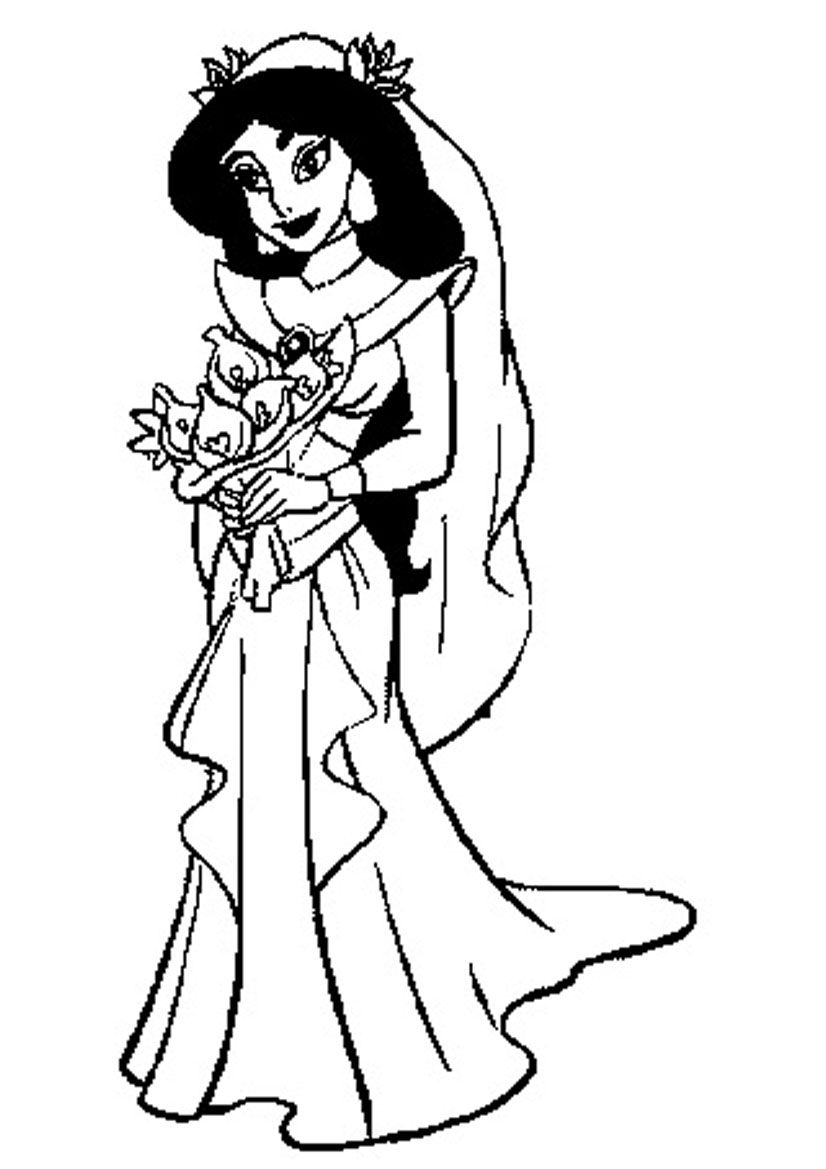 Coloring Pages Disney Princess Jasmine Coloring Pages For Adults