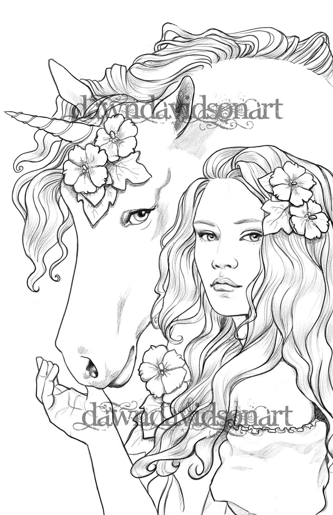 Coloring Pages For Adults Best Friends Unicorn Colouring For Grown Ups Instant Download Printable Coloring Pages Etsy