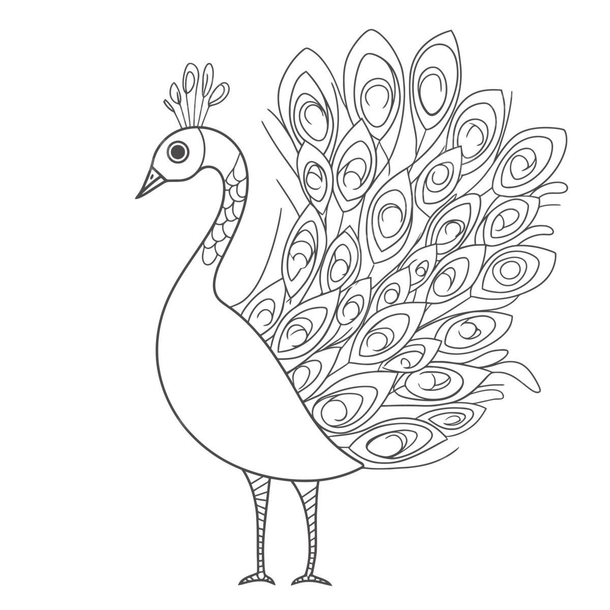 Printable Peacock Coloring Pages