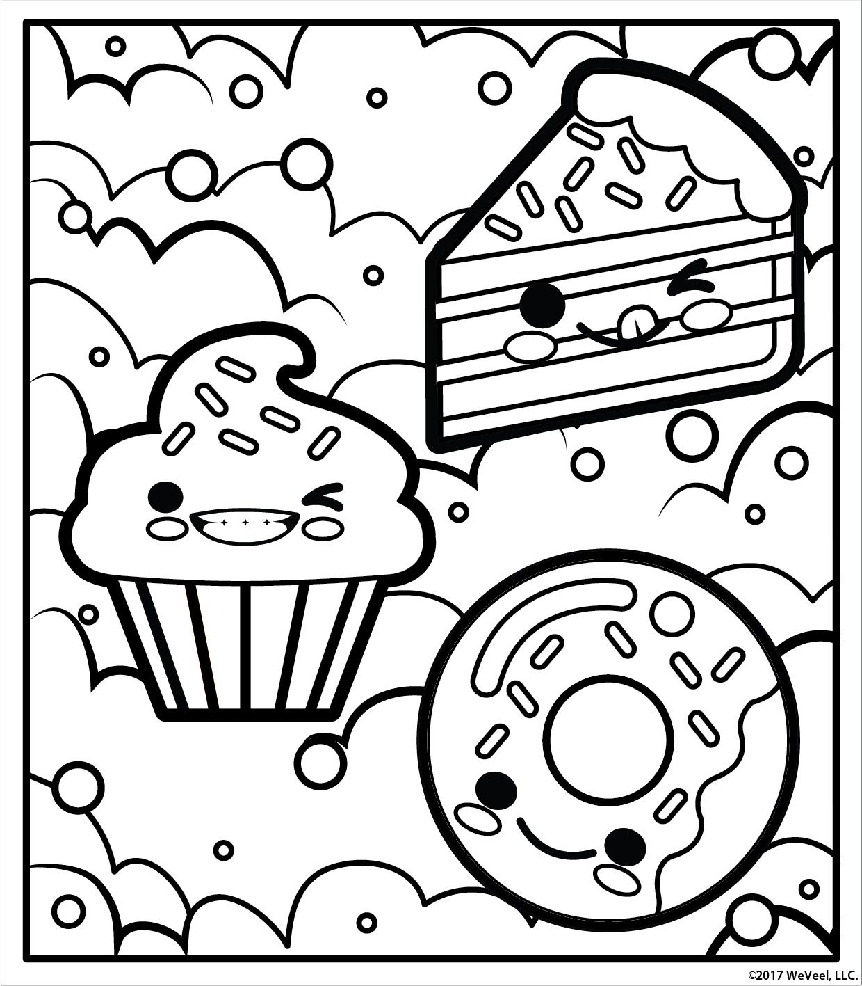 Coloring Picture Doodle Cakes And Cupcakes Zumipic