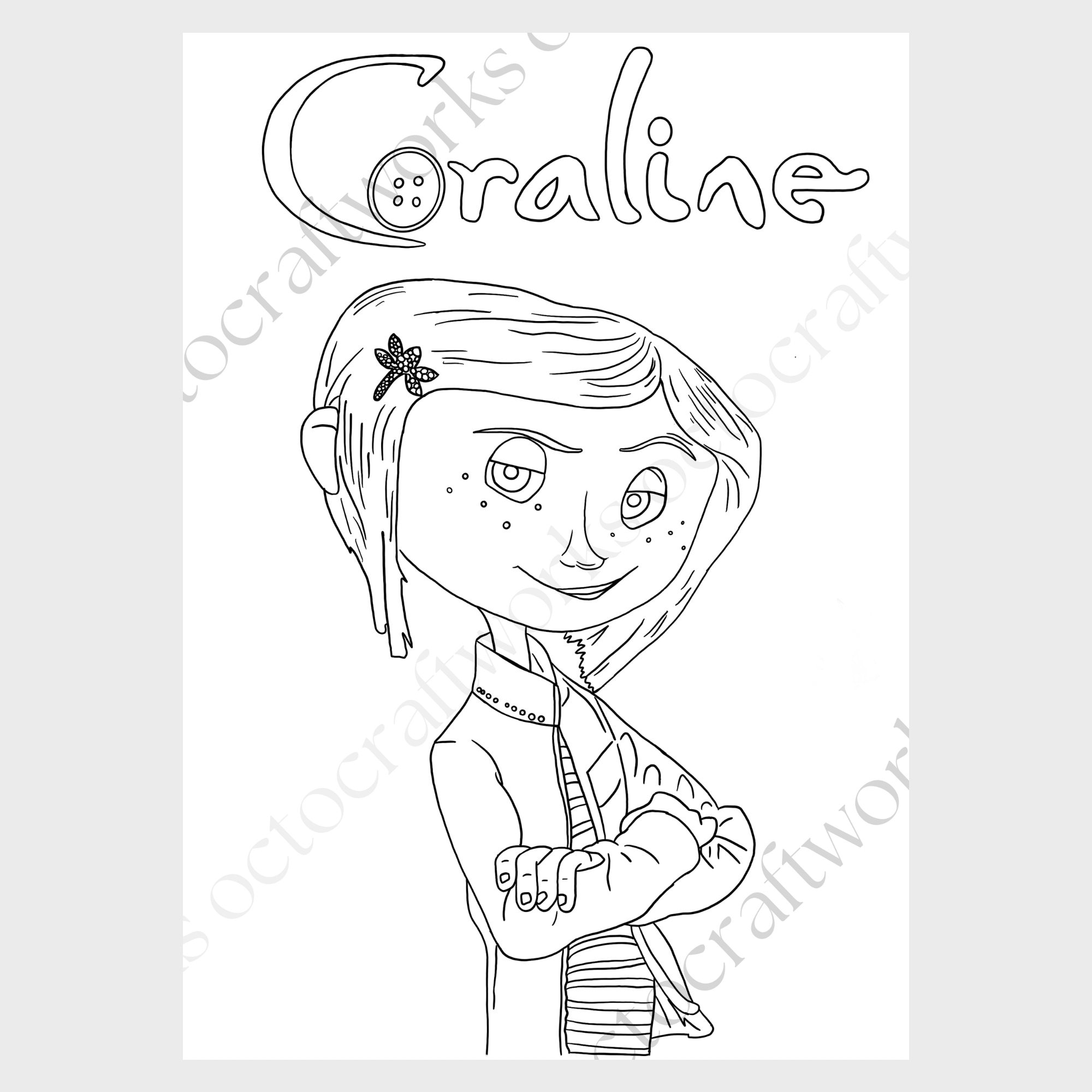 Coraline Coloring Pages Pack Of 10 Digital Download Coloring 