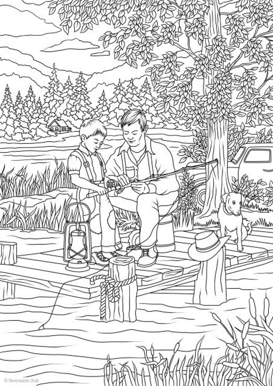 Fishing Printable Coloring Pages