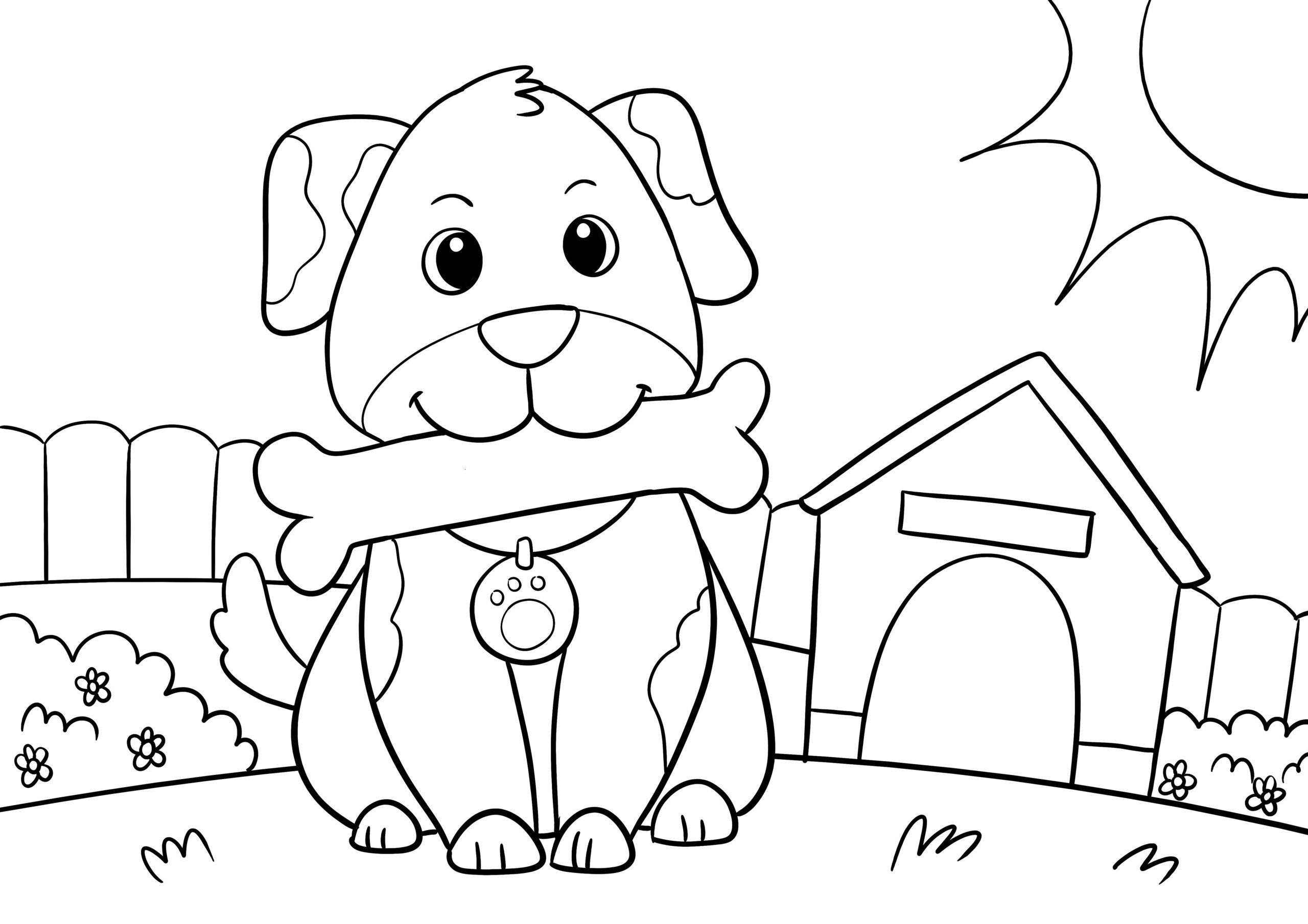 Cute Dog Coloring Page Free Printable Sheet For Kids Diy magazine
