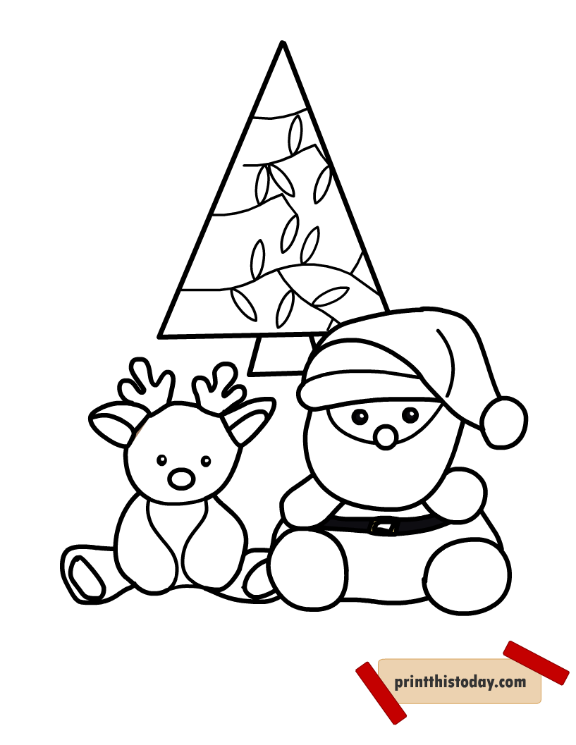 Santa Printable Coloring Pages