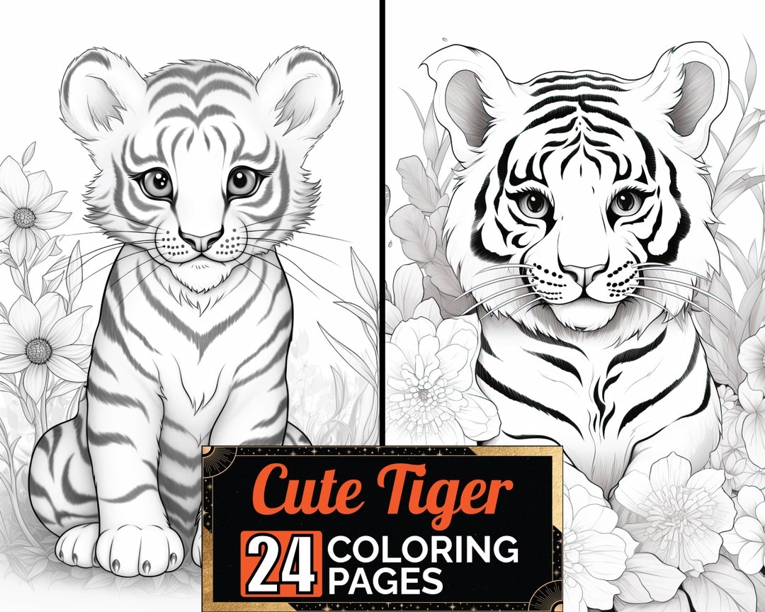 Cute Printable Tiger Coloring Pages
