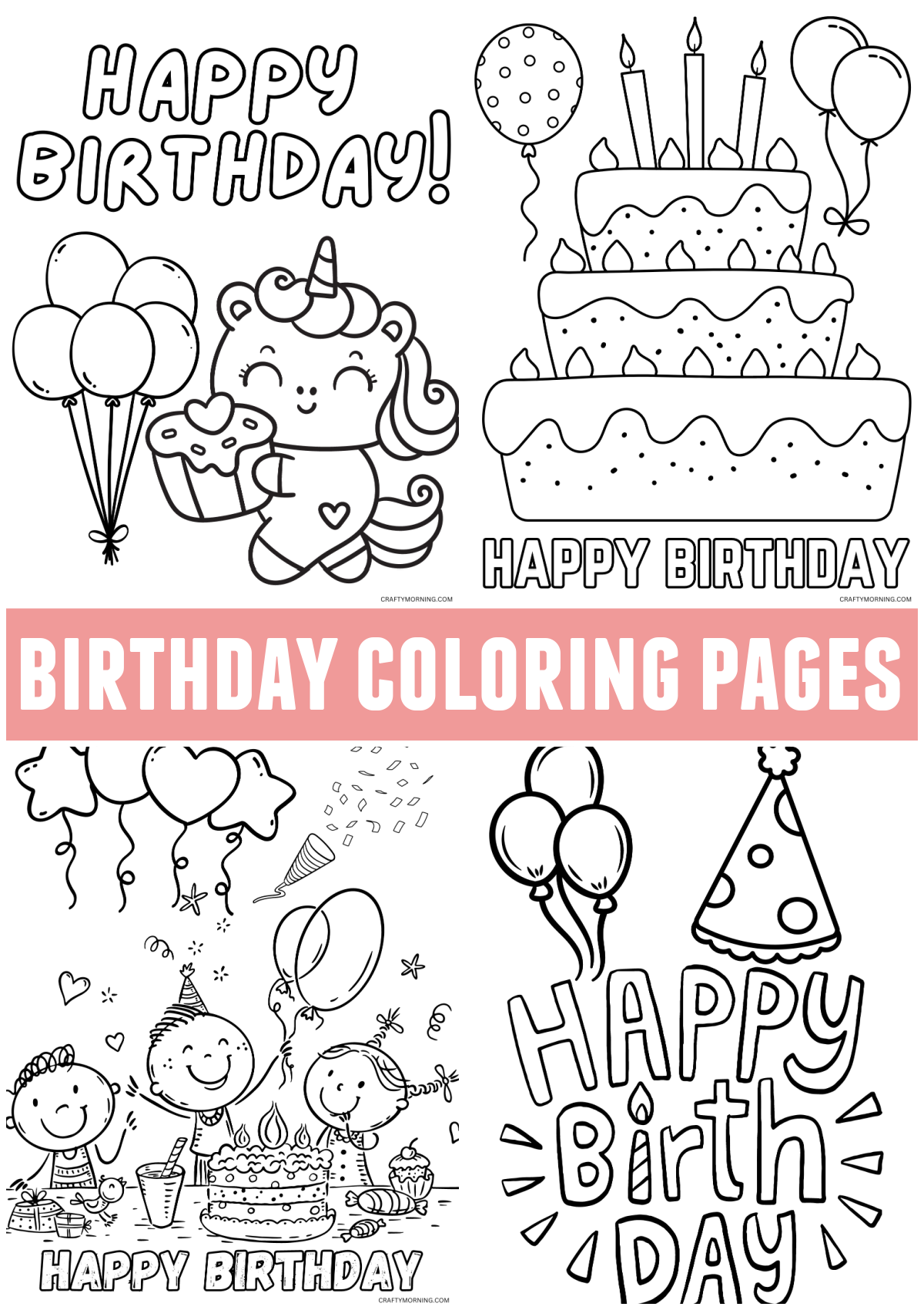 Happy Birthday Coloring Page Printable