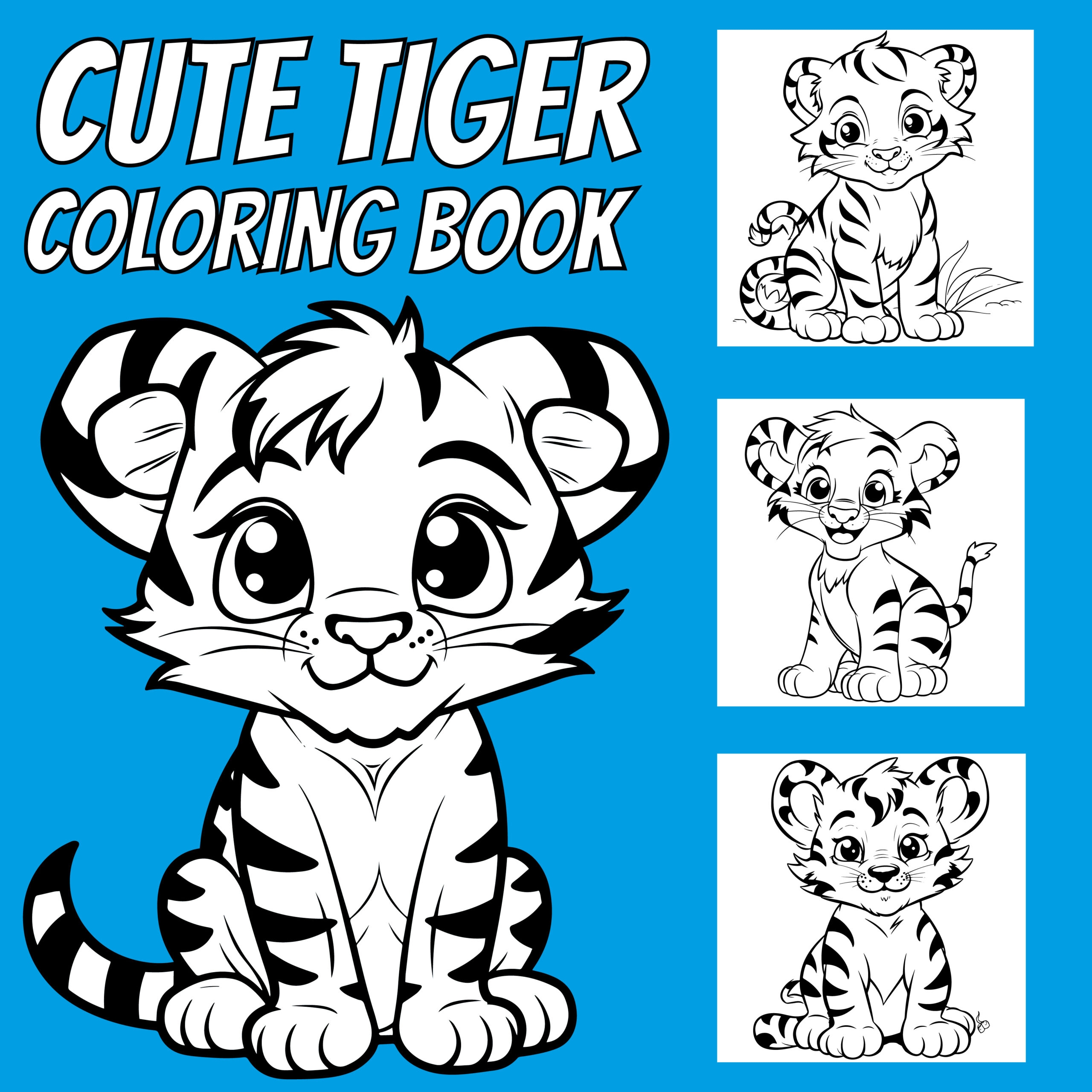 Cute Tiger Coloring Book For Girls Boys Big And Simple Baby Tiger Coloring Pages