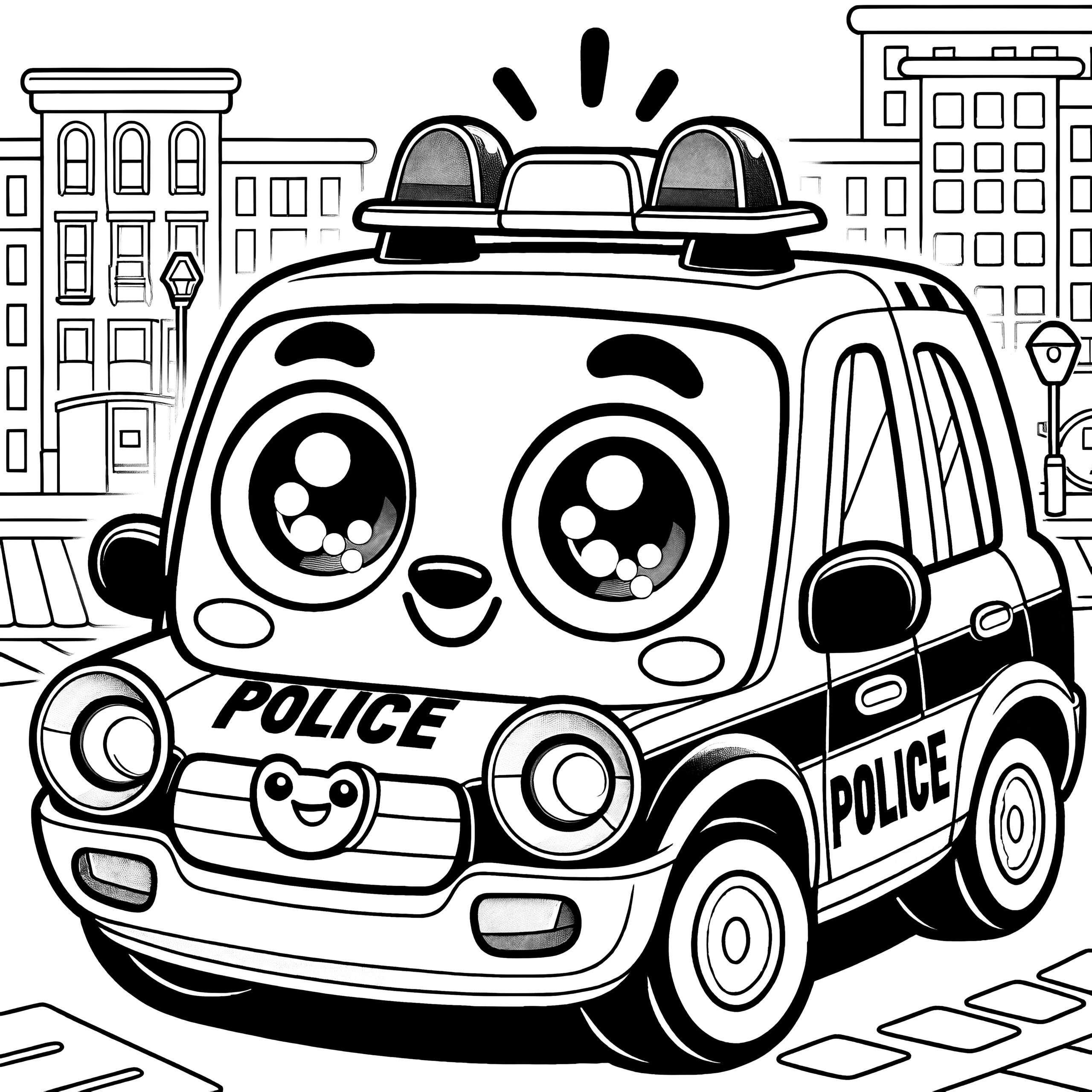 Police Car Printable Coloring Pages