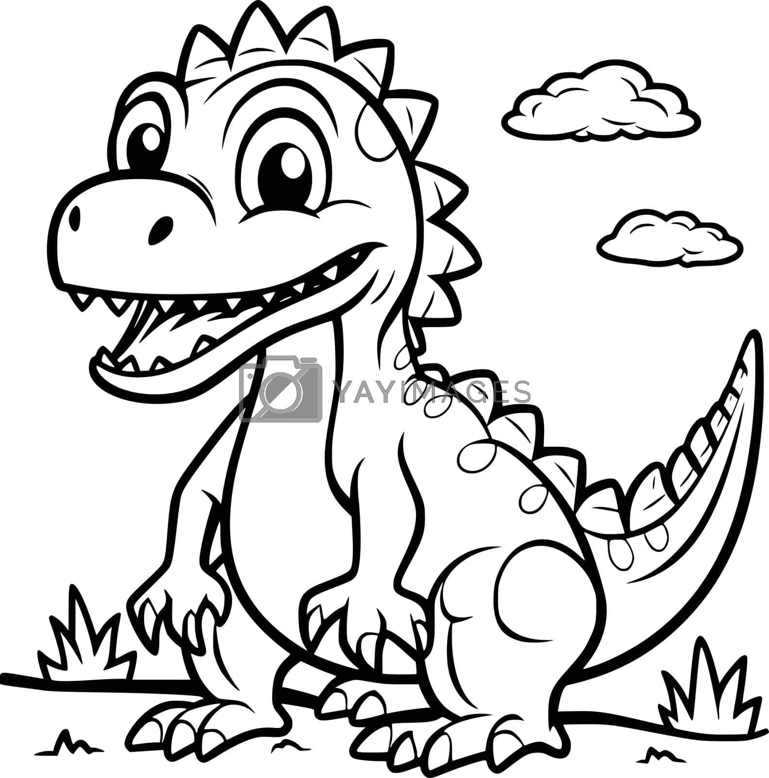 Dinosaur Coloring Pages Drawing For Kids By Mycreativelife Vectors U0026 Illustrations Free Download Yayimages