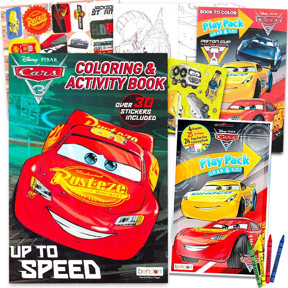 Disney Cars Coloring Book Bundle