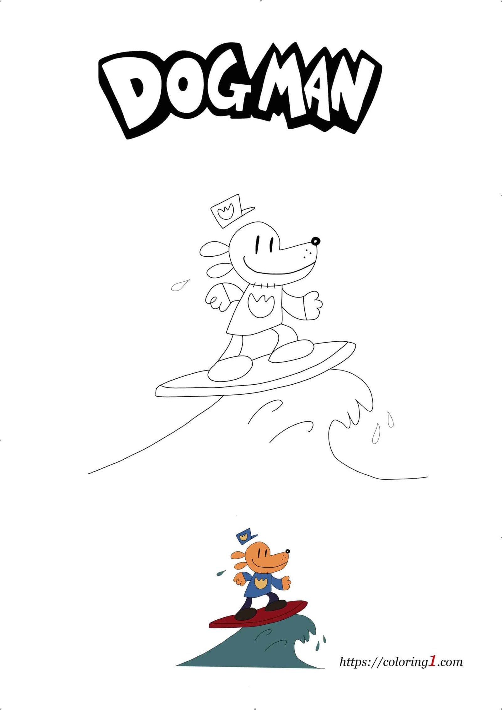 Dog Man Coloring Pages 2 Free Coloring Sheets 2021 