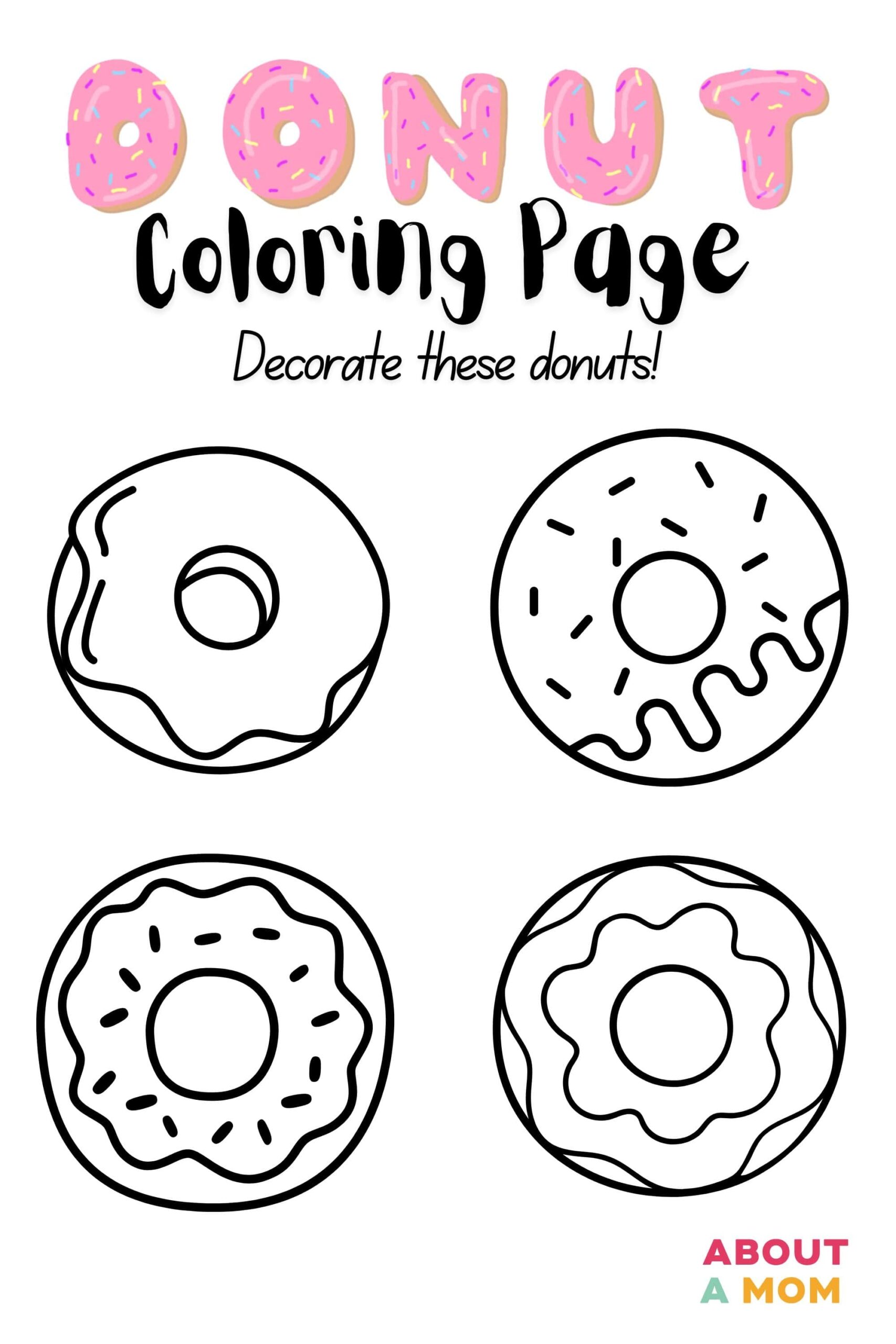 Printable Donut Coloring Pages