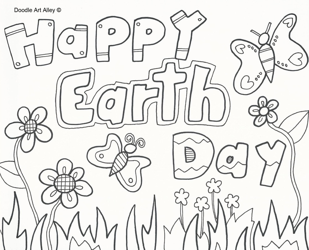 Earth Day Coloring Pages DOODLE ART ALLEY