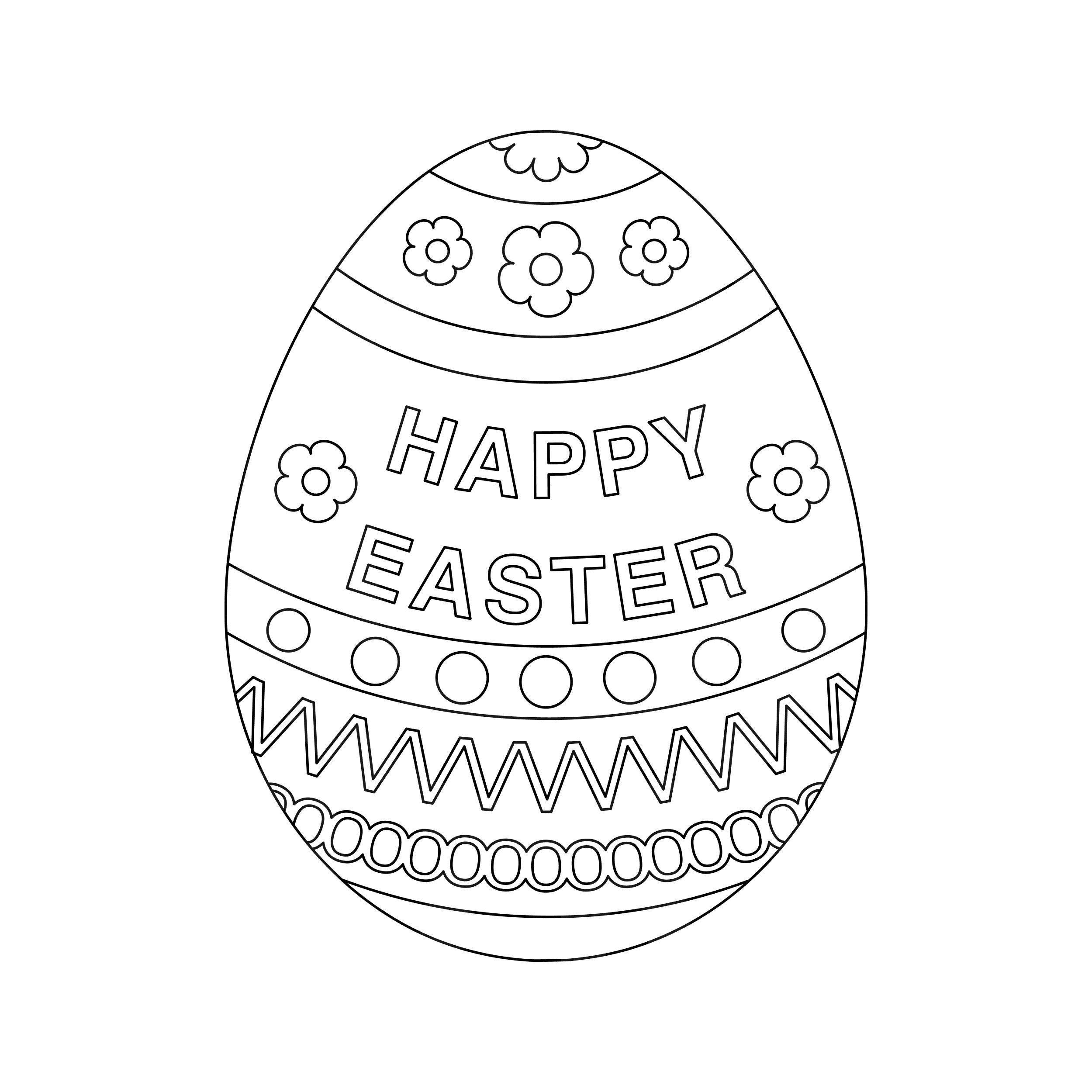Easter Egg Coloring Page Easter Egg Colouring In Page Easter Egg Svg Printable Silhouette Cut Files Cricut Cut Files Svg Files