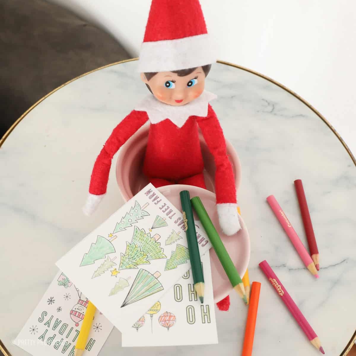Printable Elf On The Shelf Coloring Pages