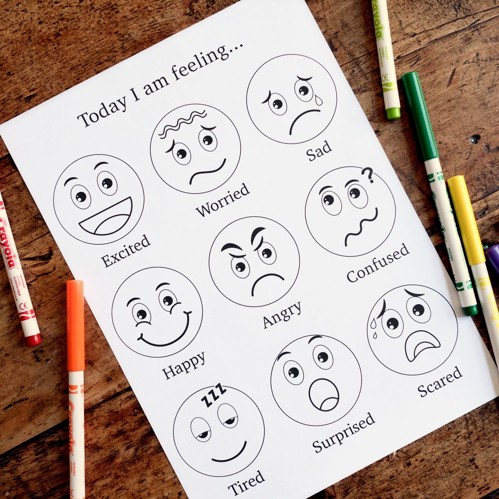 Emotions Colouring Sheet Today I Am Feeling 9 Emotion Faces 