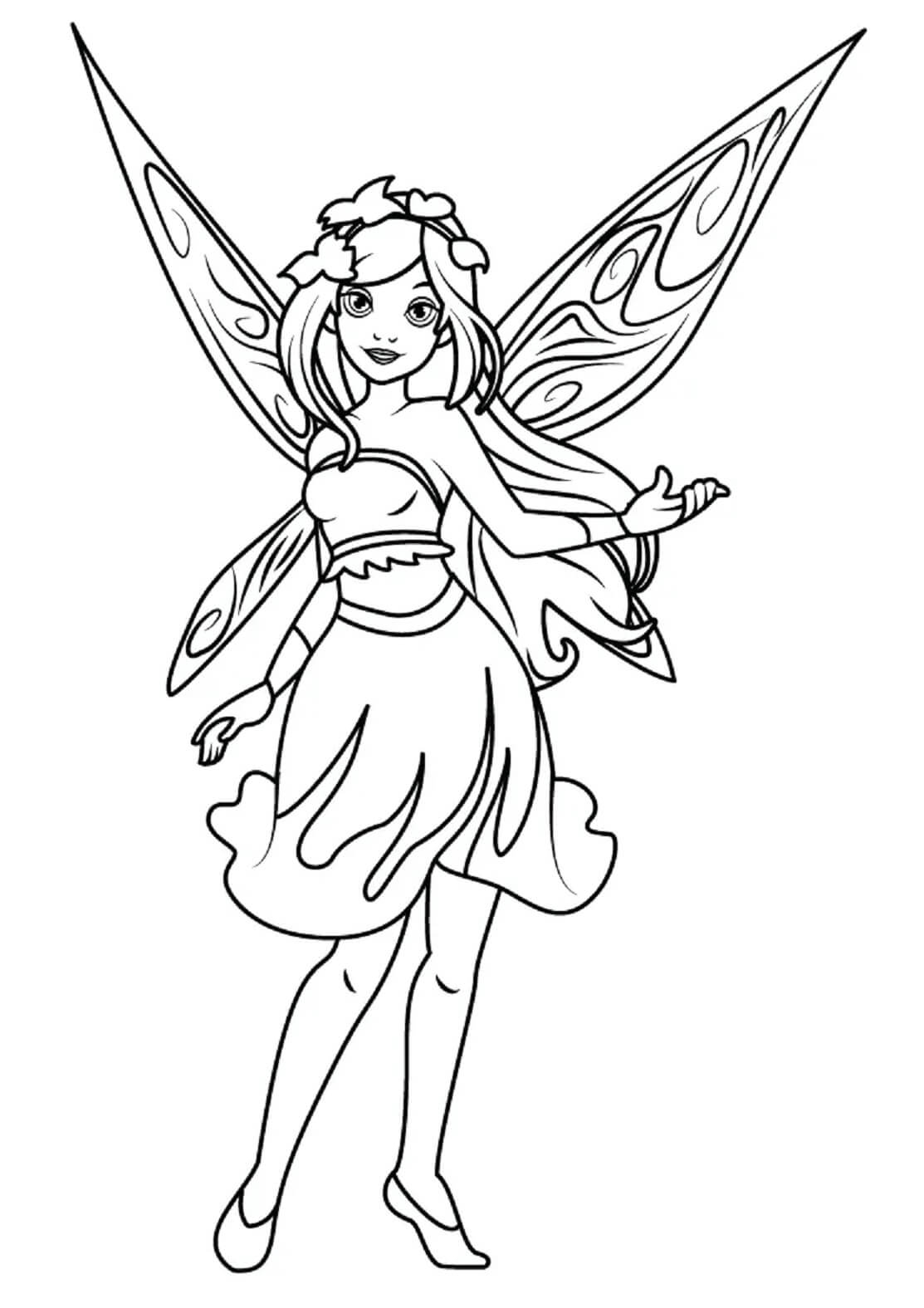 Fairy Free Style Coloring Page Download Print Or Color Online For Free