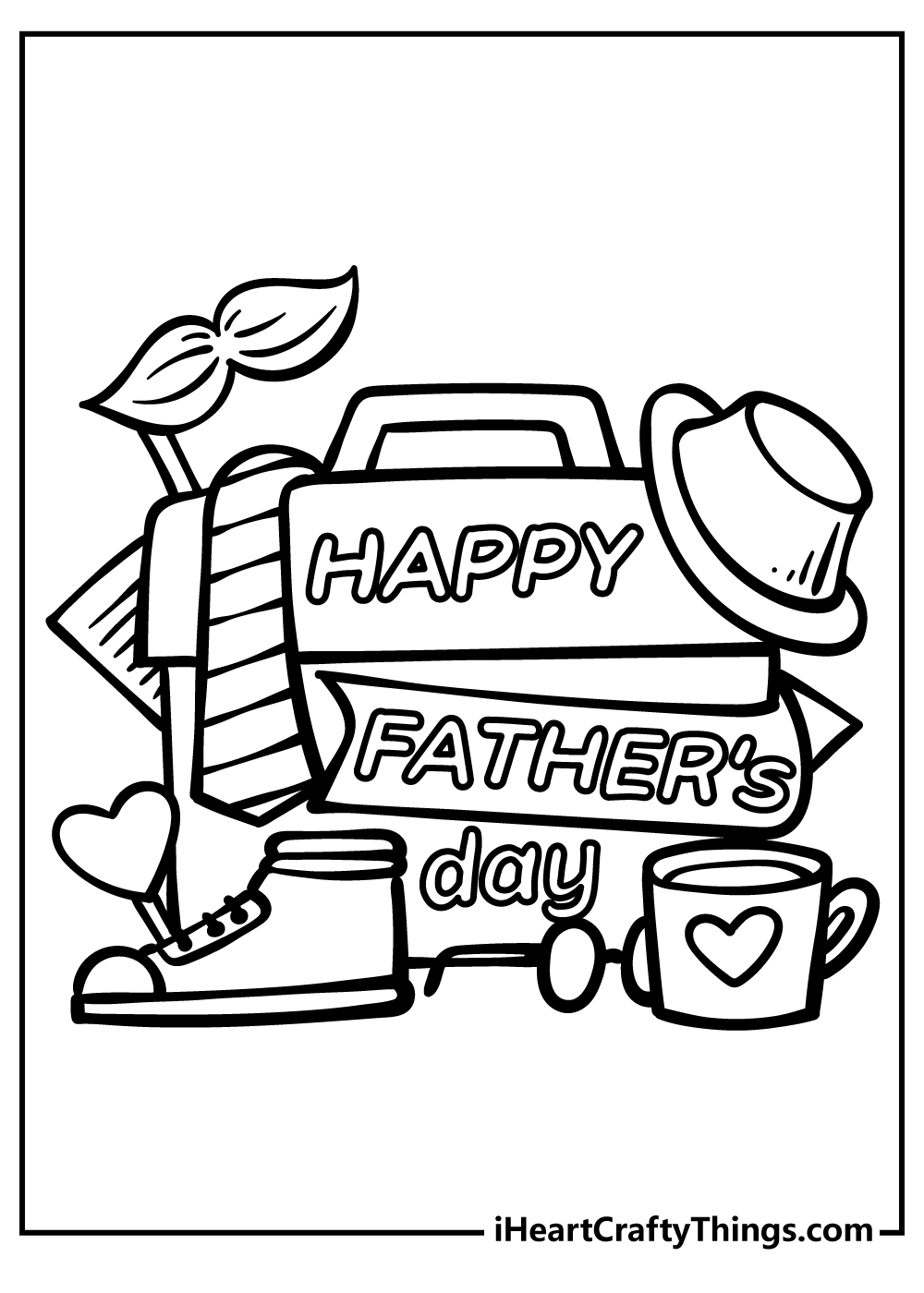 Happy Fathers Day Dark Coloring Pages Printable Free