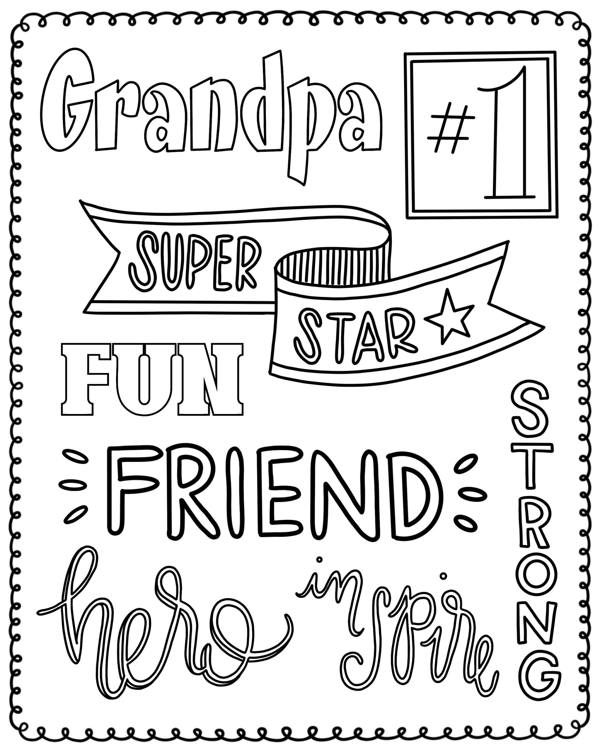 Father s Day GRANDPA Coloring Page Etsy