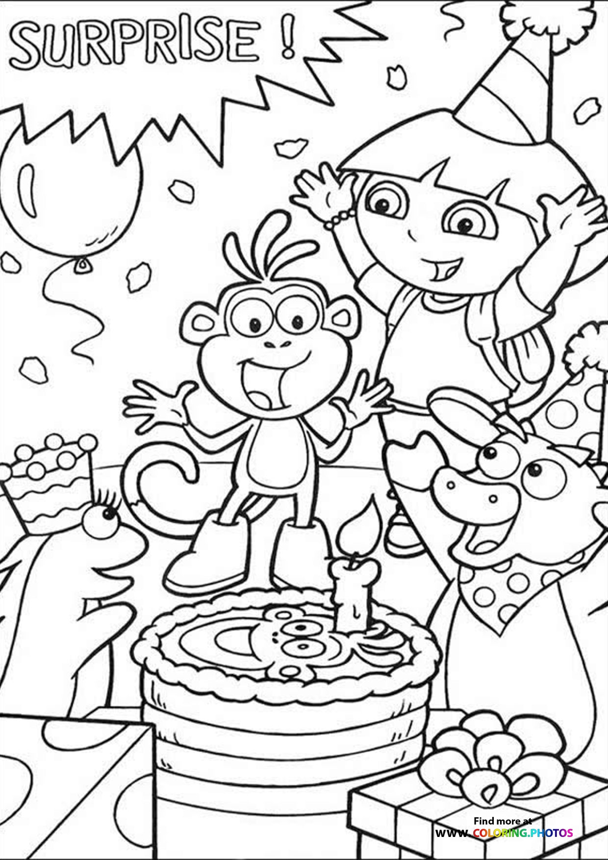 Finding Dora Birthday Party Coloring Pages For Kids