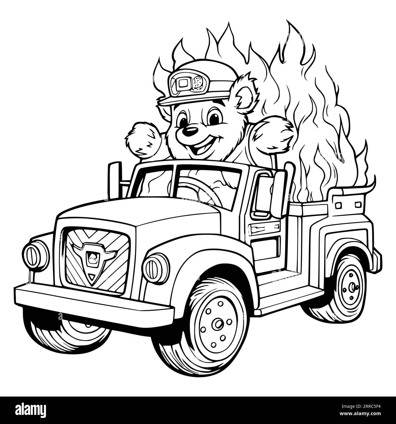 Fire Truck Coloring Page Free Printable Hi res Stock Photography And Images Alamy