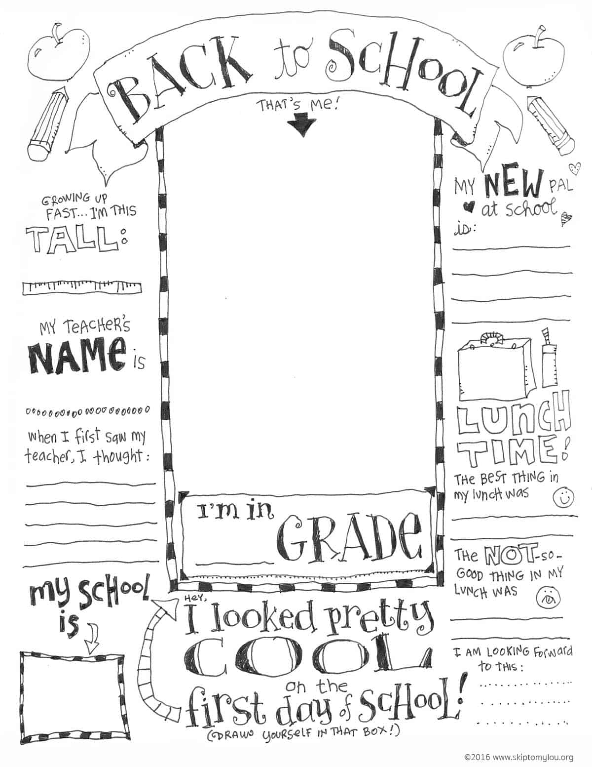 First Day Of School Coloring Pages Free