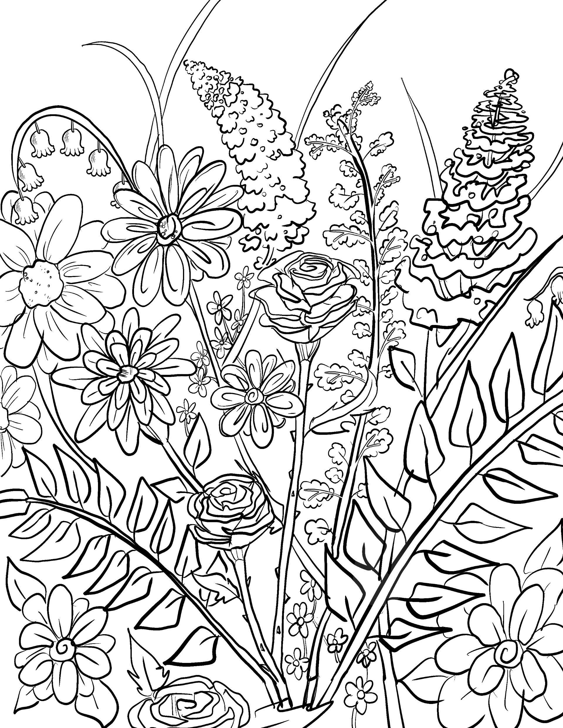 Flower Coloring Page Coloring Sheets Printable Bouquet Coloring Sheet