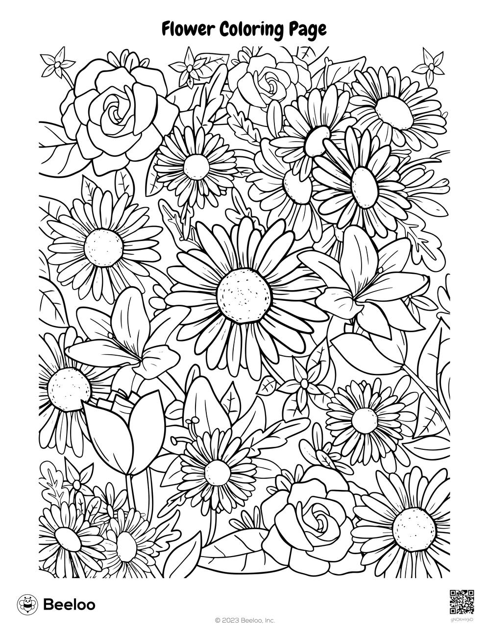 Printable Coloring Flower Pages