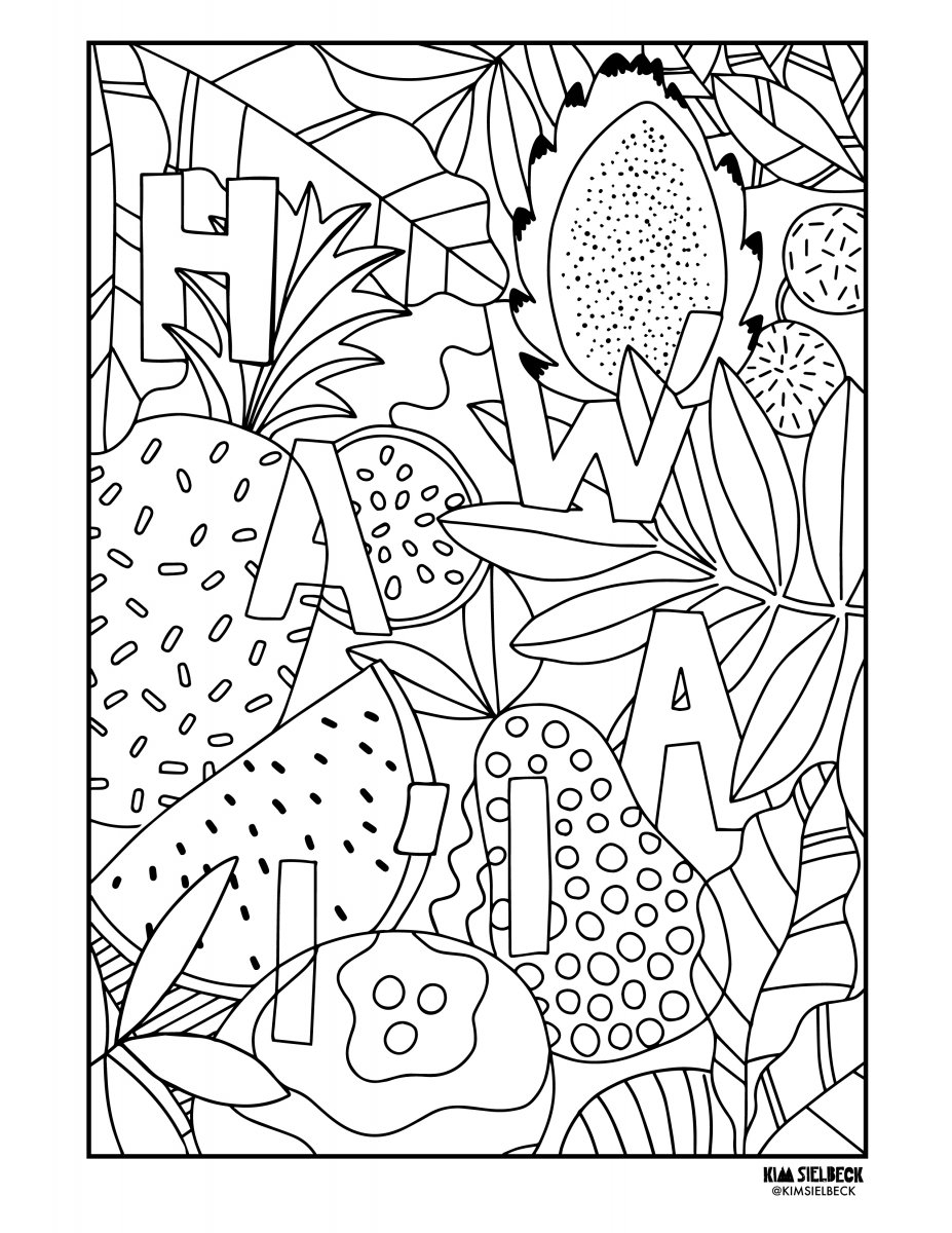 Free Adult Coloring Pages From Hawai i Artists and Our Magazine 