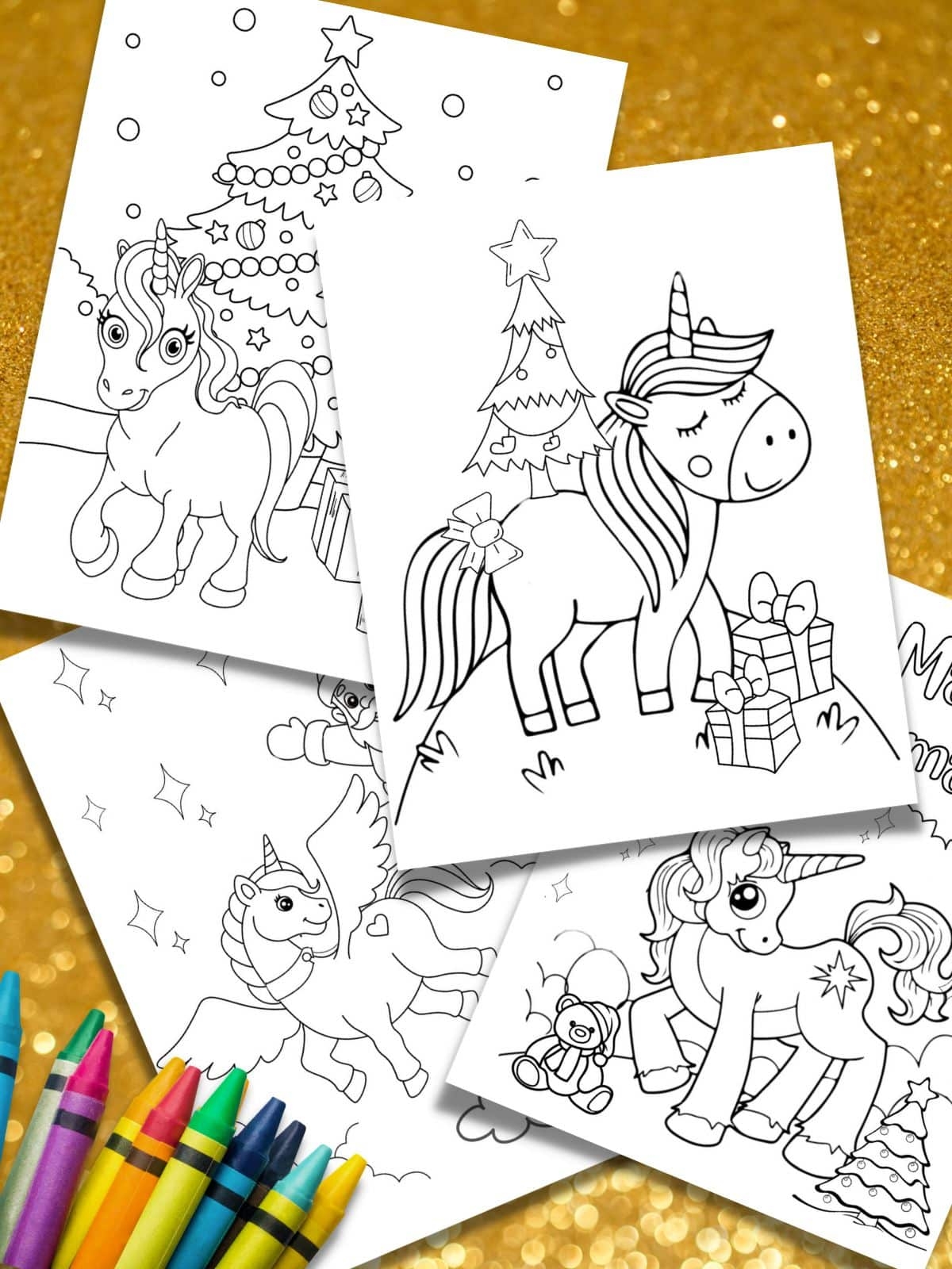 Free Christmas Unicorn Coloring Pages Craft Share Play